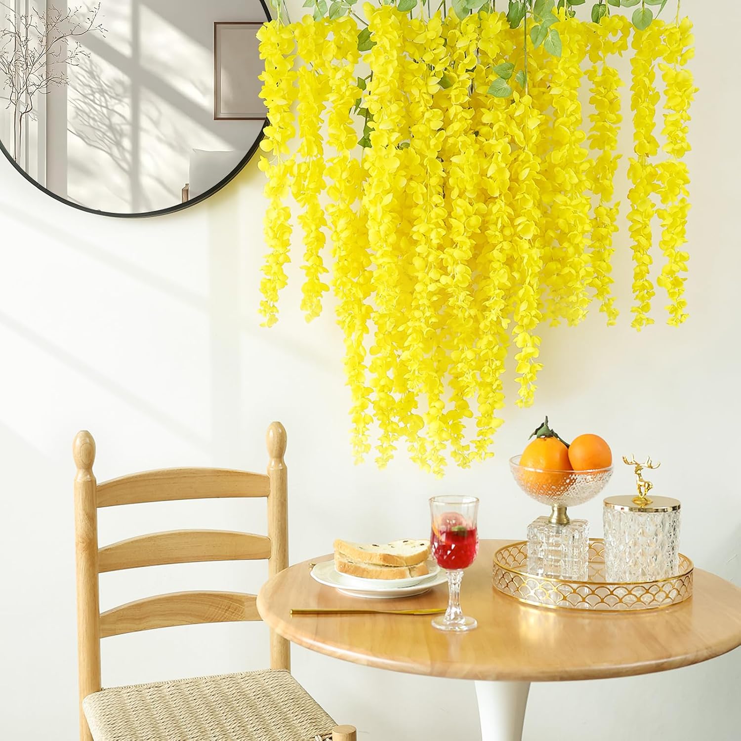 Mizii 6Pcs Yellow Wisteria Artificial Garland Flowers