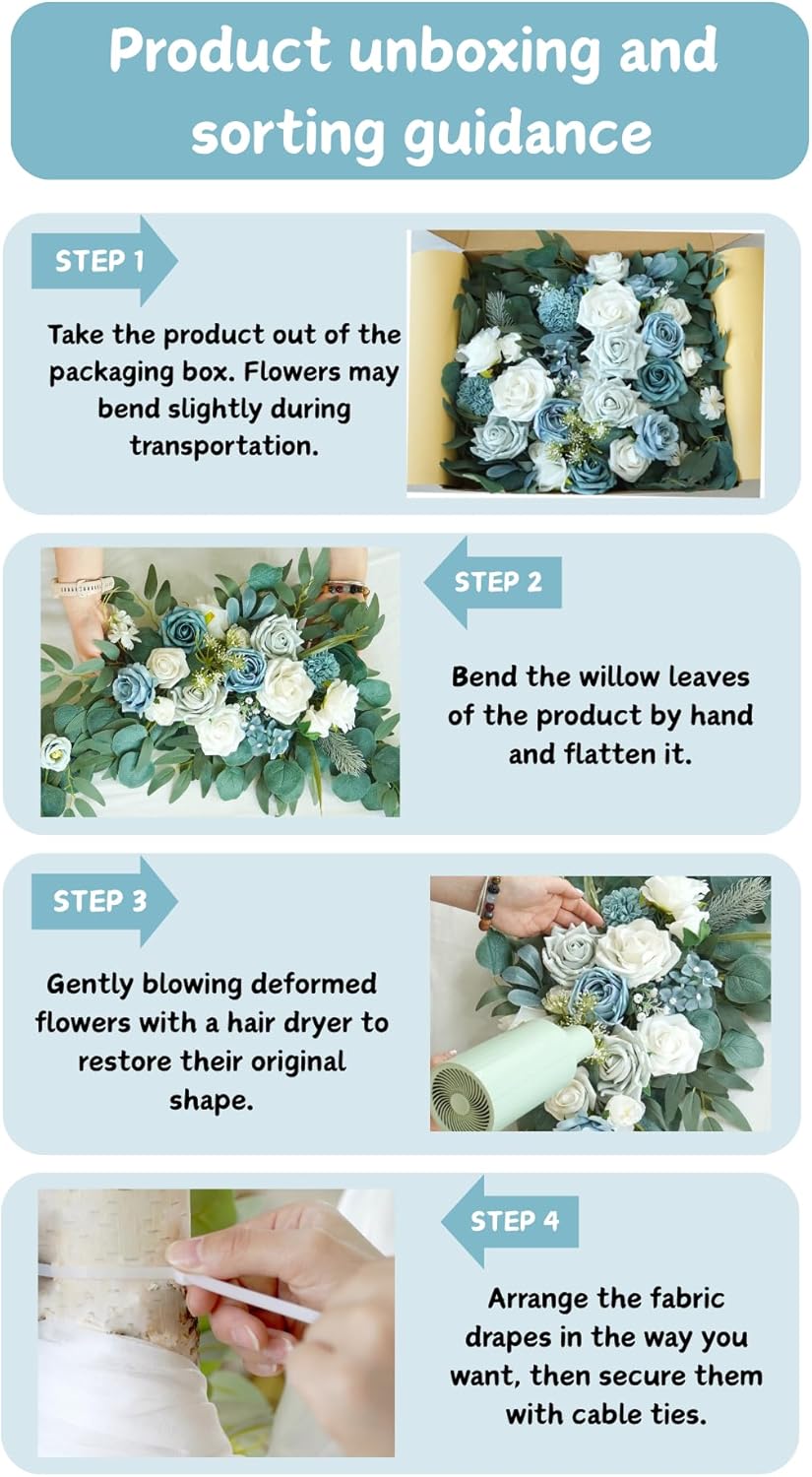 Artificial Flower Arch Decor Kit Pack of 4