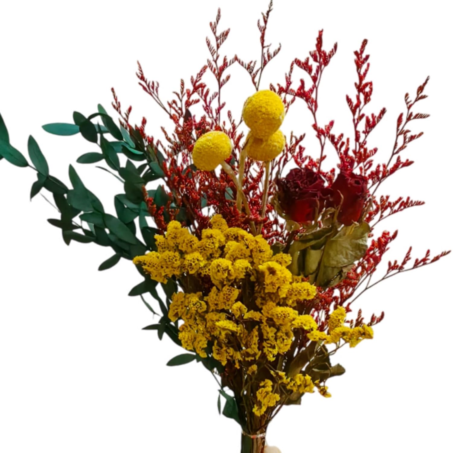 LBREVOGA Dried Flower Bouquet - 15 Inches Red Design