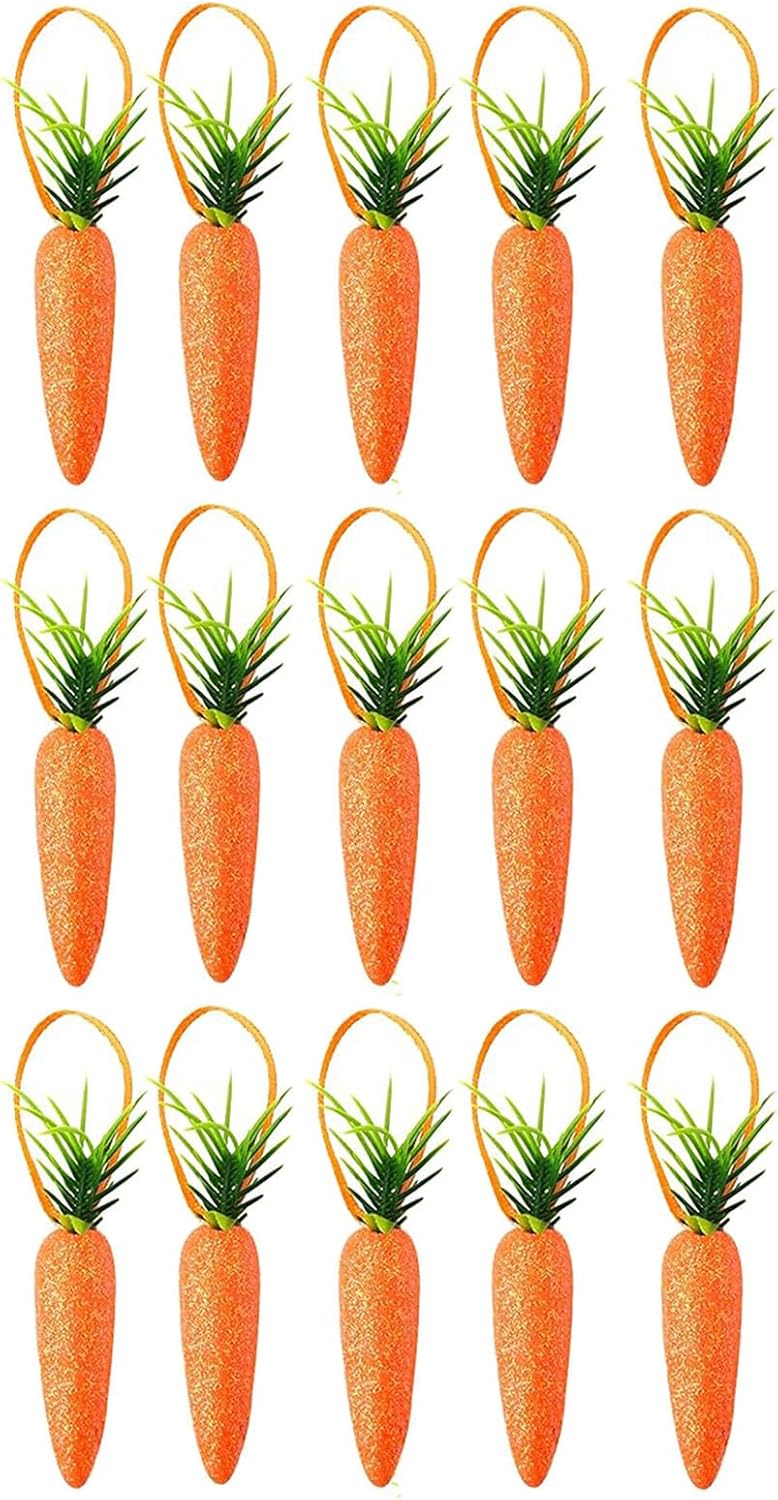 15 30pcs Artificial Carrot Decorations for Easter Party