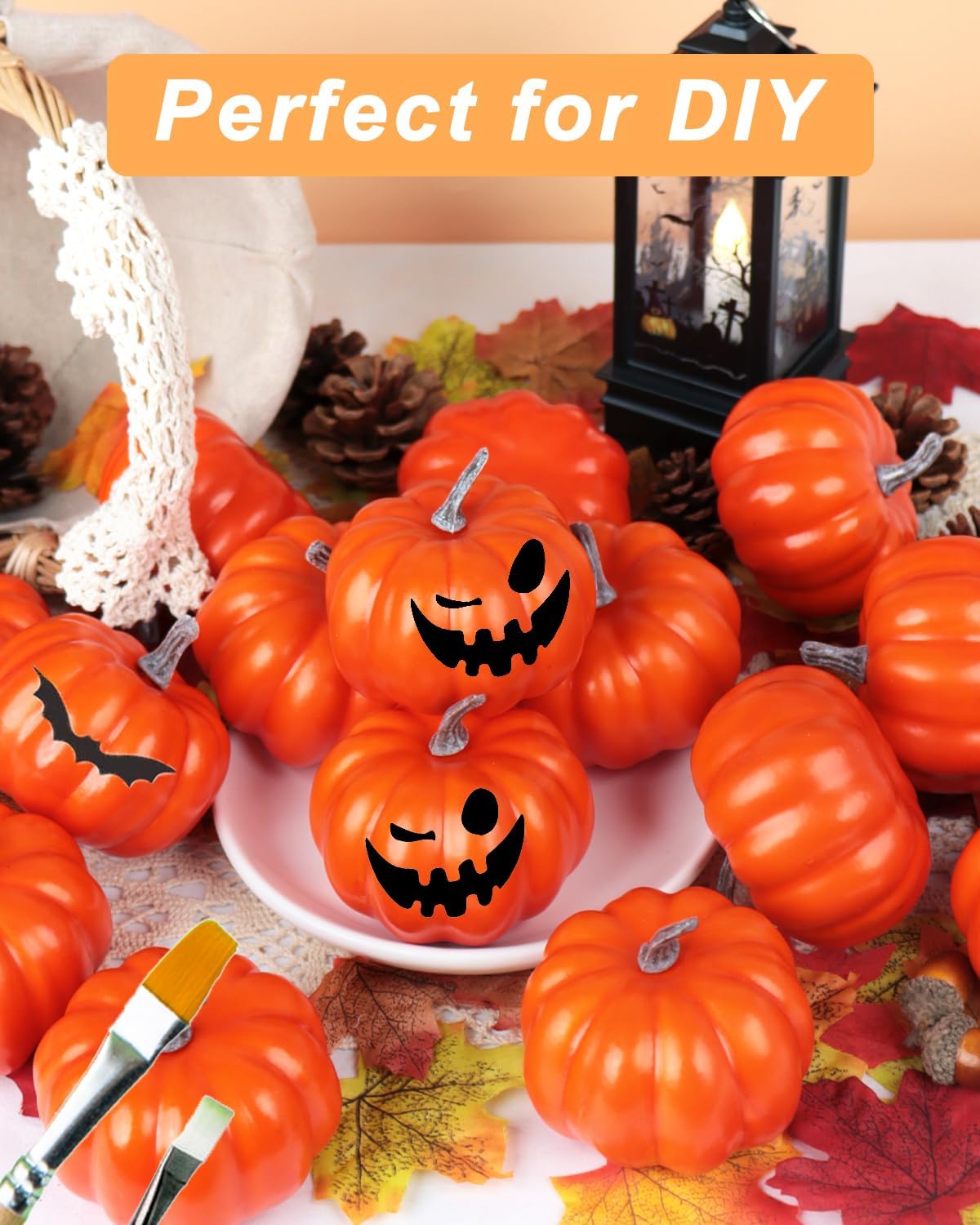 Vensovo 3 Inch Mini Foam Pumpkins - 12PCS Fall Decor