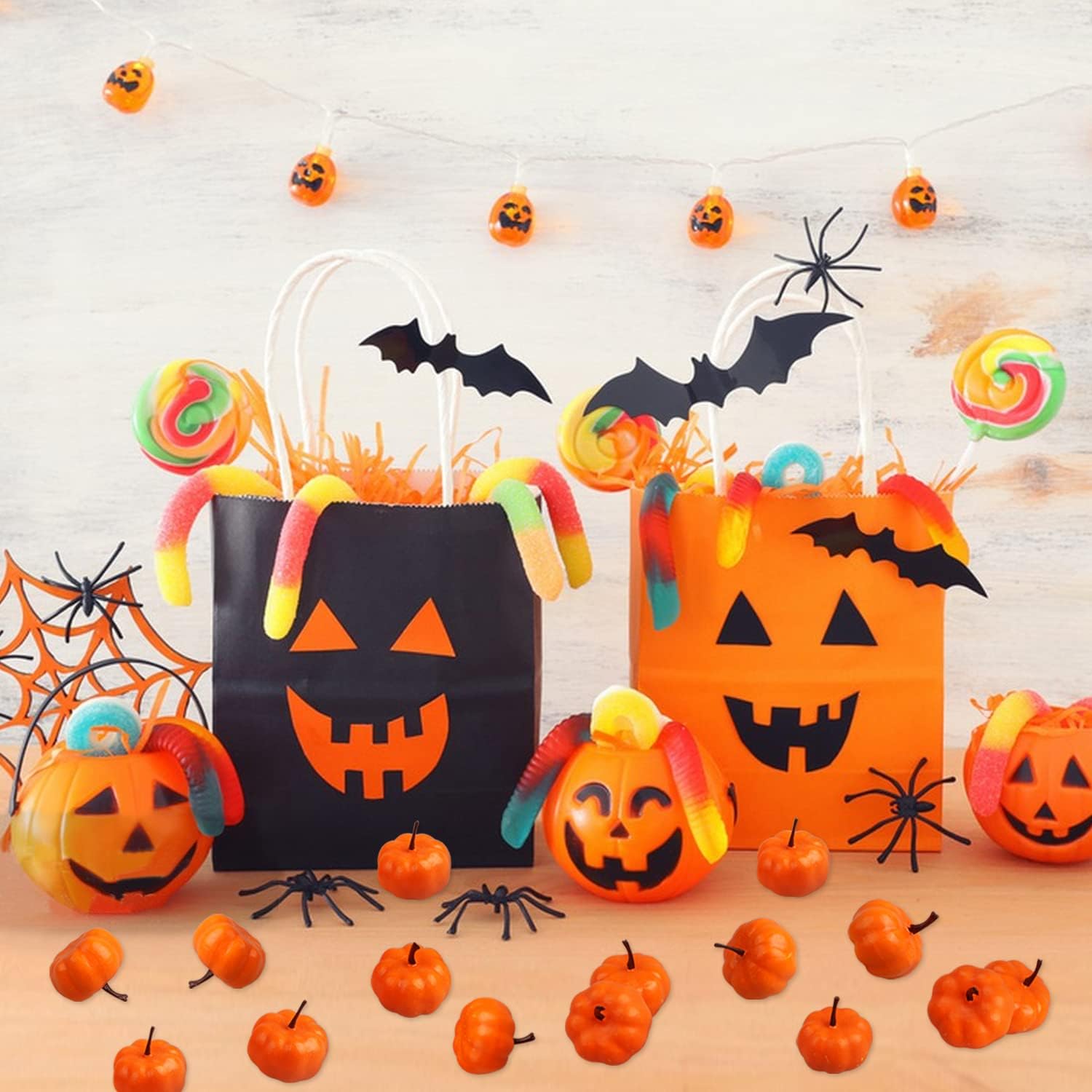 20Pcs Mini Artificial Pumpkins Realistic Fall Decorations