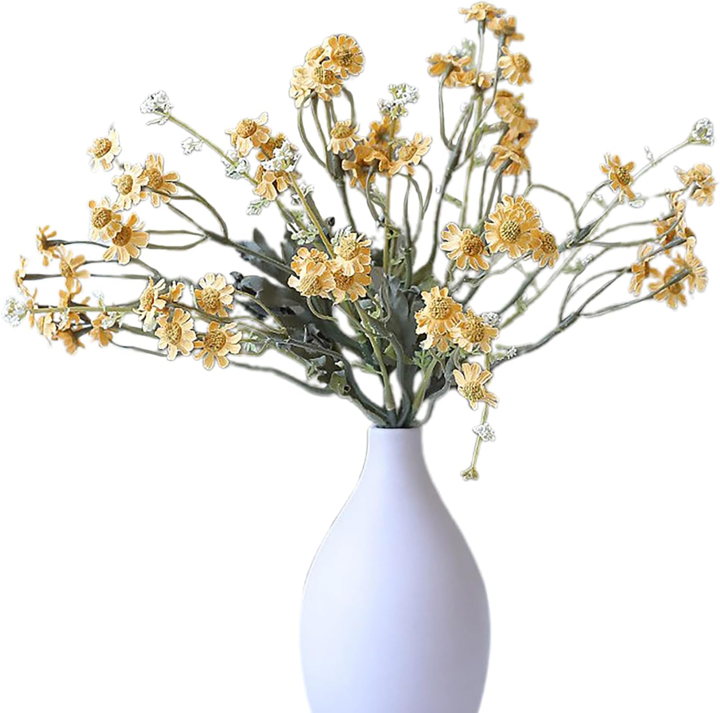 Belupai 8Pcs Artificial Daisy Flower Bouquet with Stems