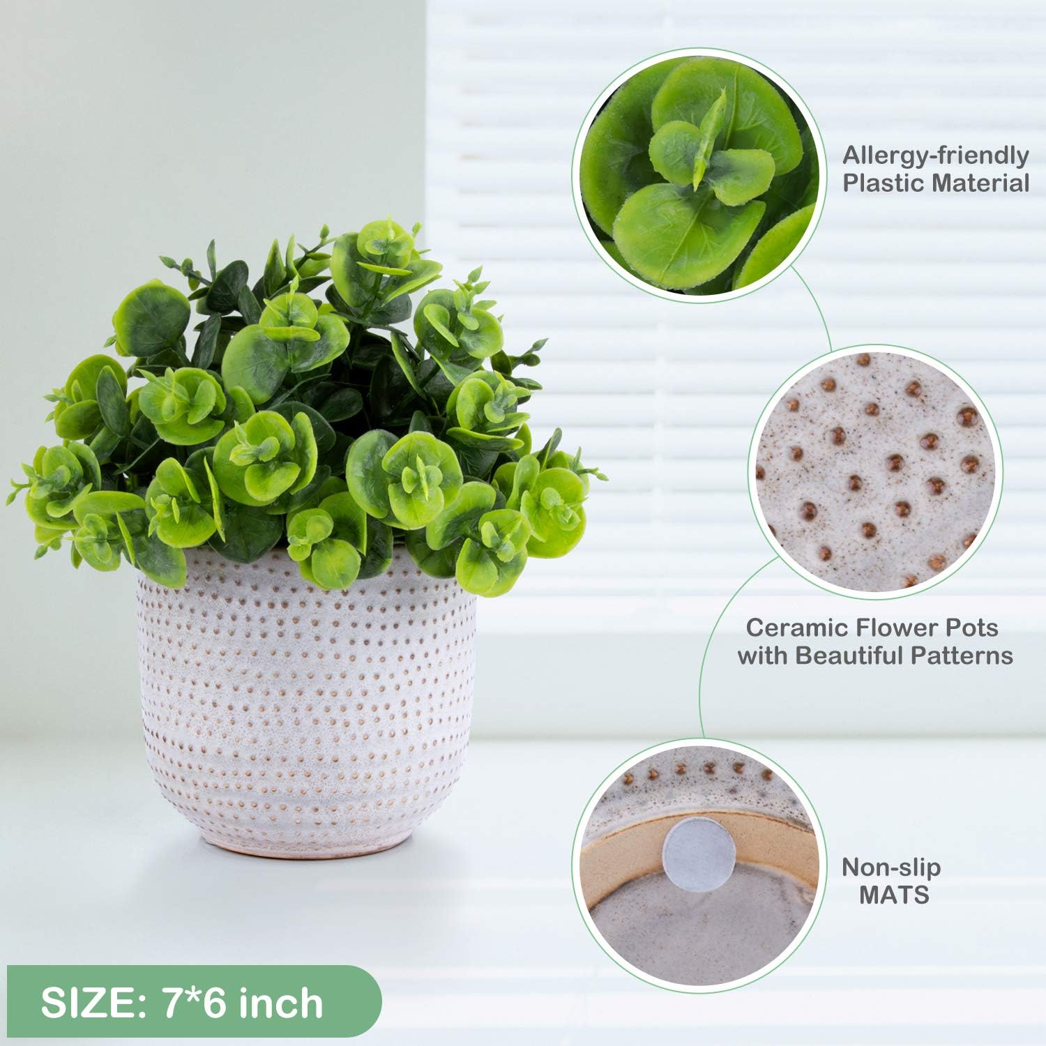 Cute Artificial Lysimachia Plants in Ceramic Planter