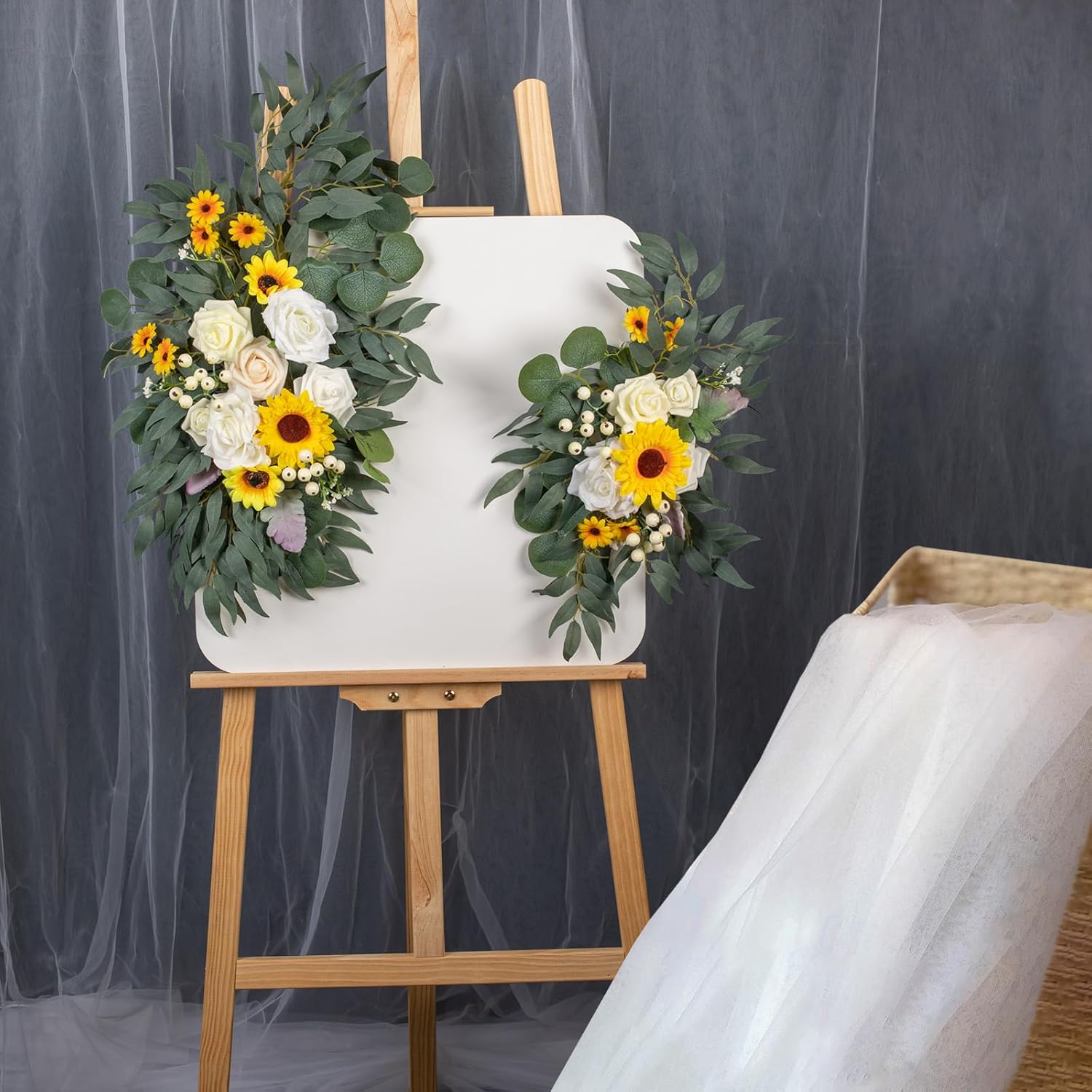 AitnWoy Artificial Wedding Arch Flowers Kit 2PCS Dust Rose