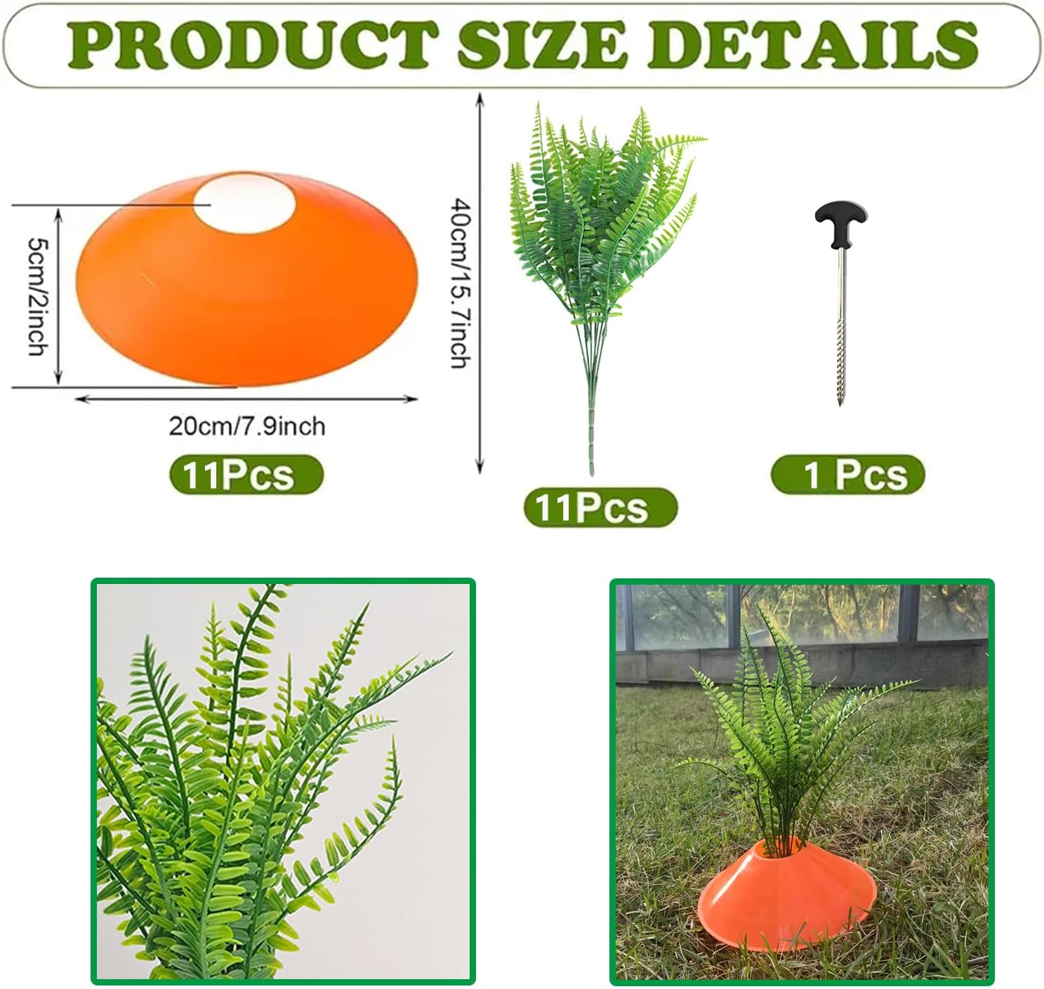 11 Set Fake Carrots DIY Decor Yard Stake