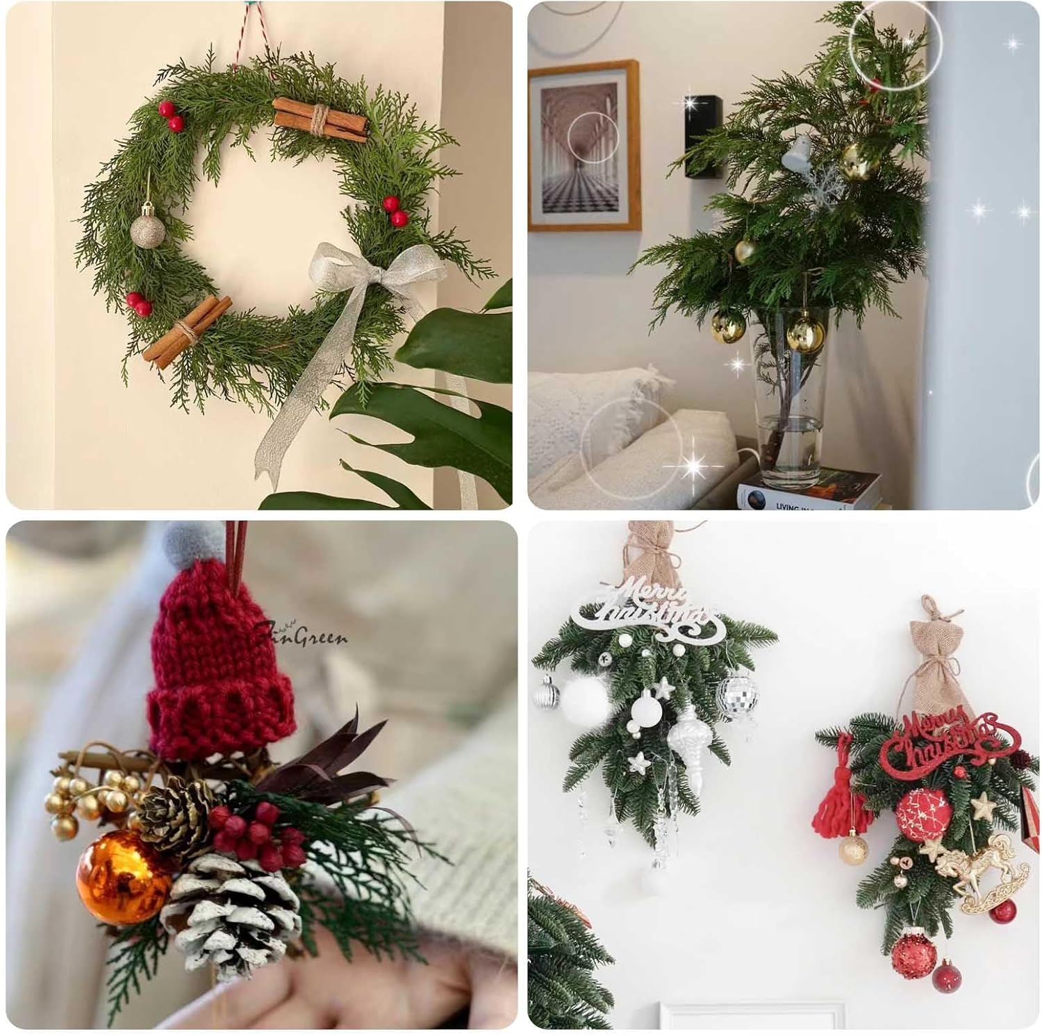 Preserved Real Pine Leaves Branches 17 for Christmas Decor