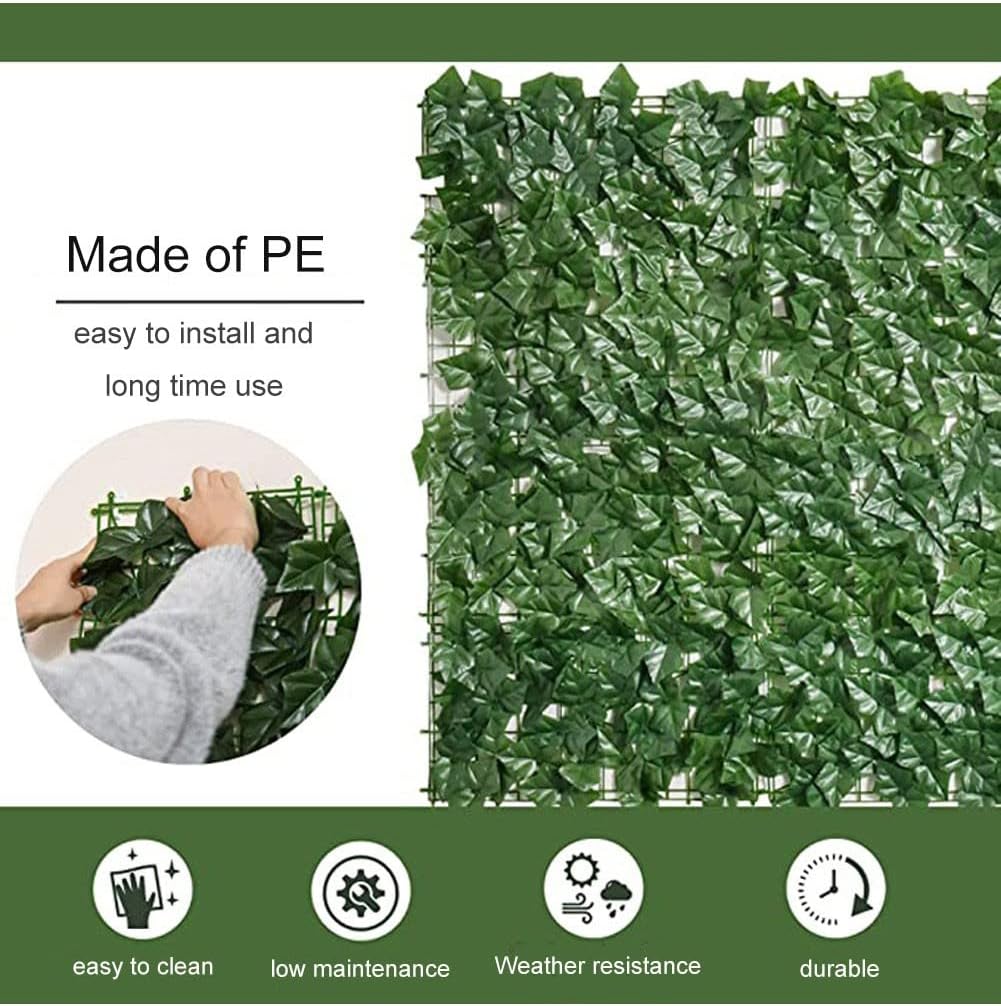 Artificial Ivy Privacy Fence Screen 1x1m Decorative Greenery Wall