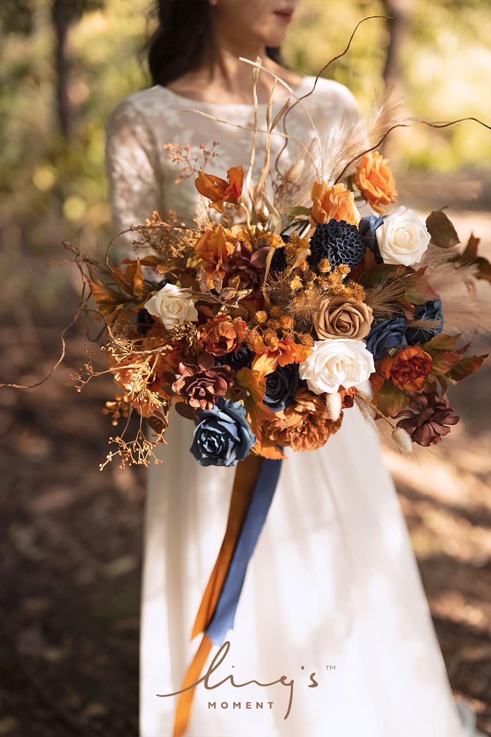 Lings Moment Artificial Flowers Combo Set Hazelnut Navy