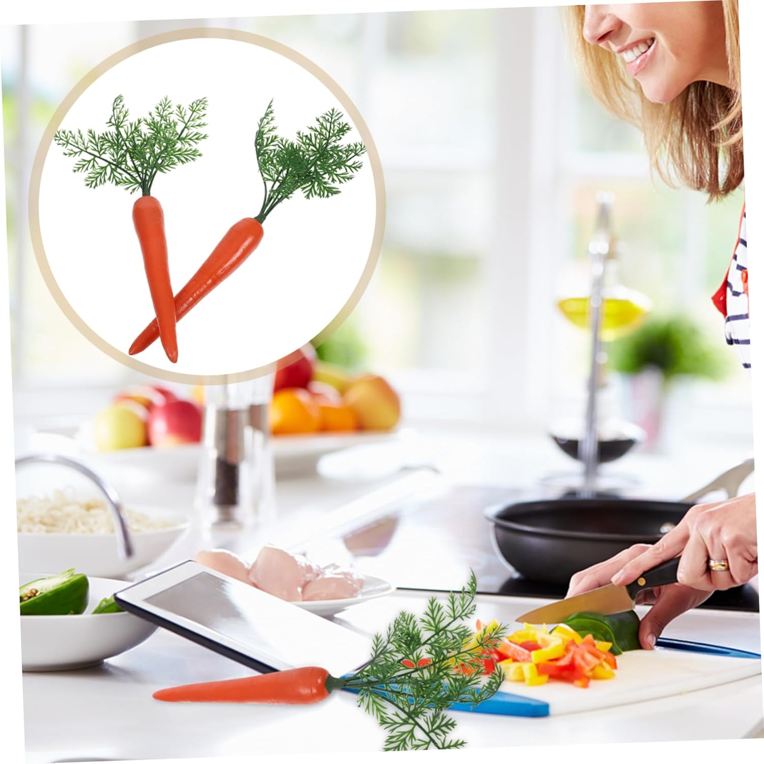 STOBAZA 2Pcs Lifelike Carrot Decoration Models