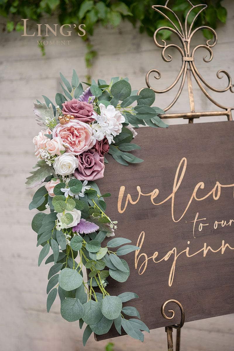 Lings Moment Artificial Welcome Sign Swag 2pcs