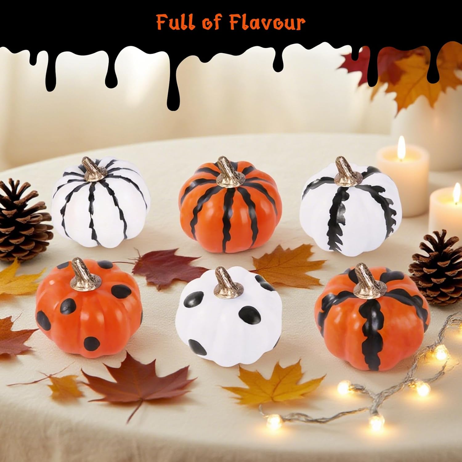 LuckyEra Fall Decor 6Pcs Realistic Foam Pumpkins