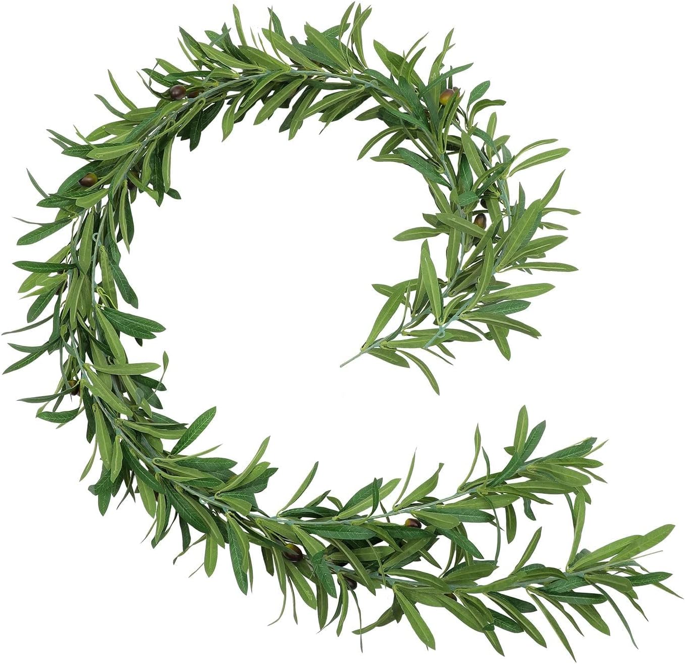 UArtlines 2Pcs Artificial Olive Leaf Vine Garland with Fake Fruits