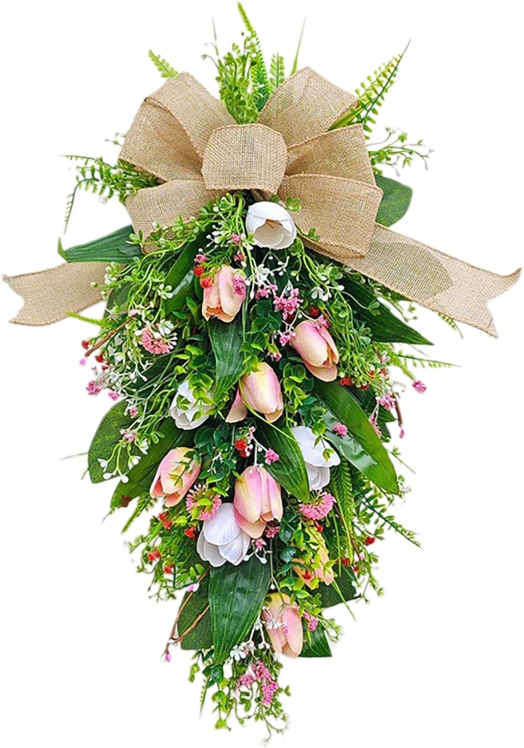 Belupai Tulips Teardrop Swag Decor