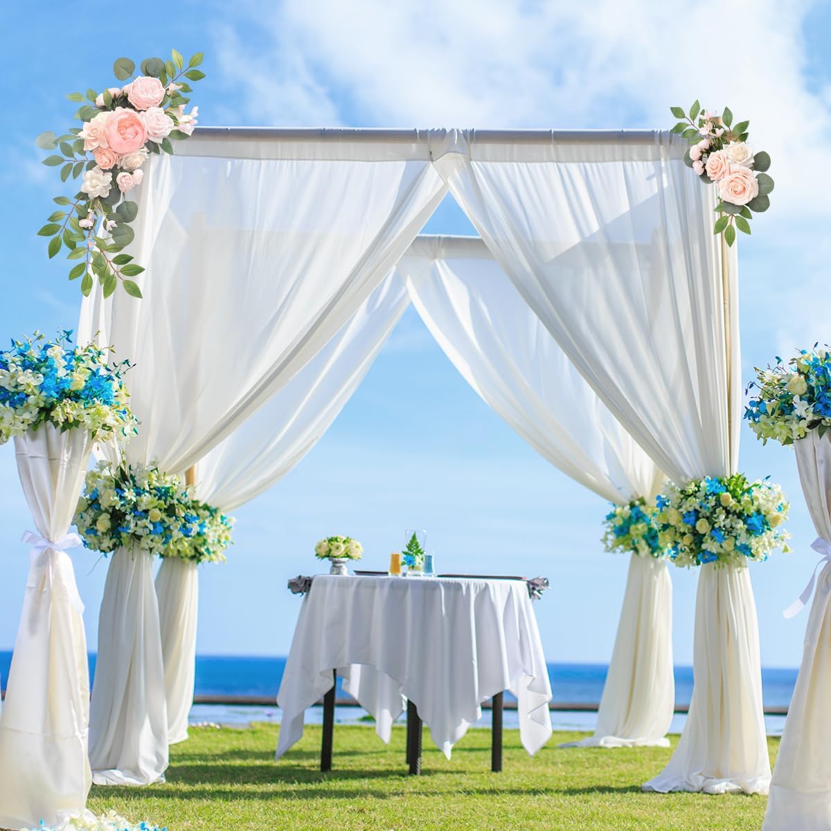 JOYWU 2 Pack Wedding Arch Faux Flowers Pink