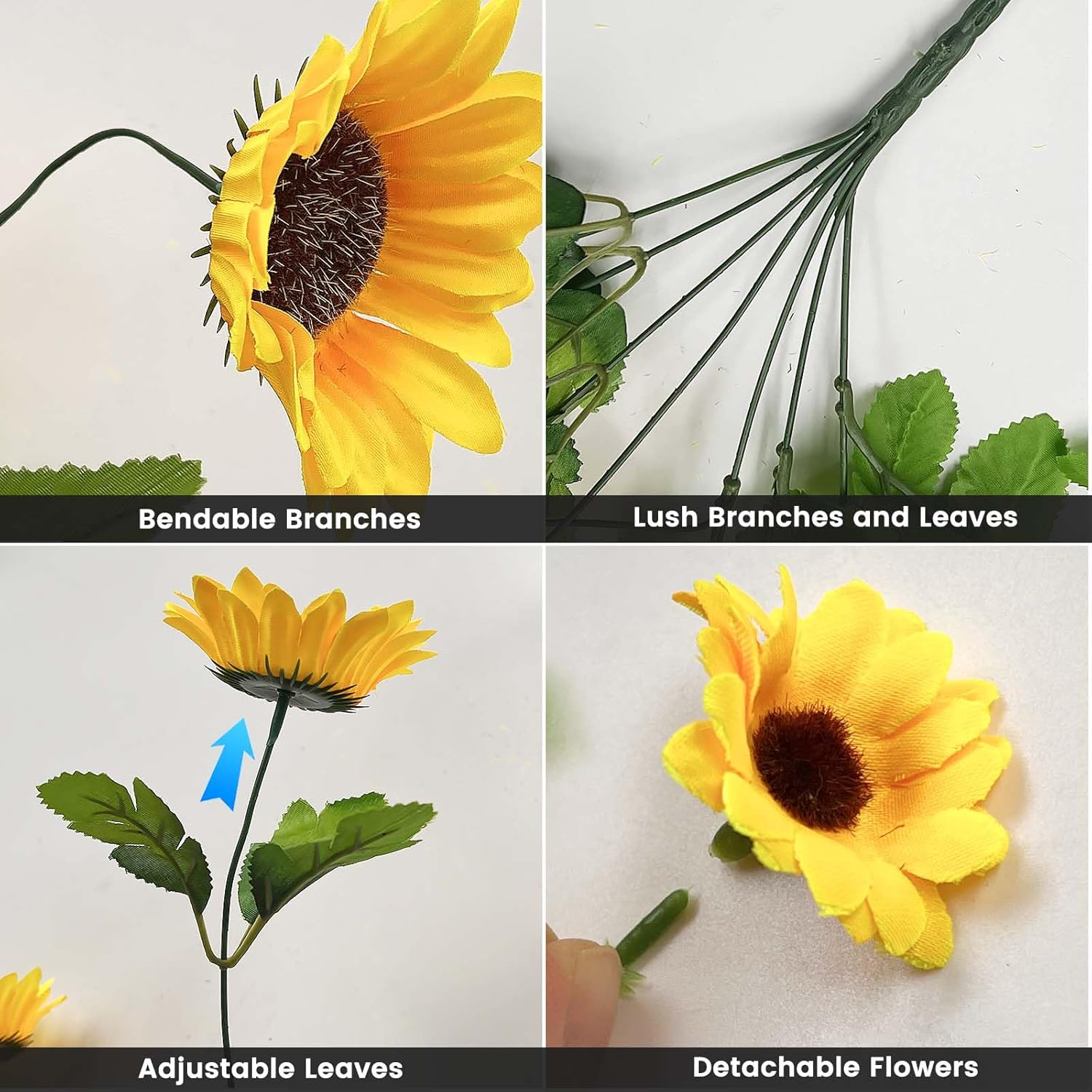 Daily Treasures 2PCS Artificial Hanging Yellow Sunflowers