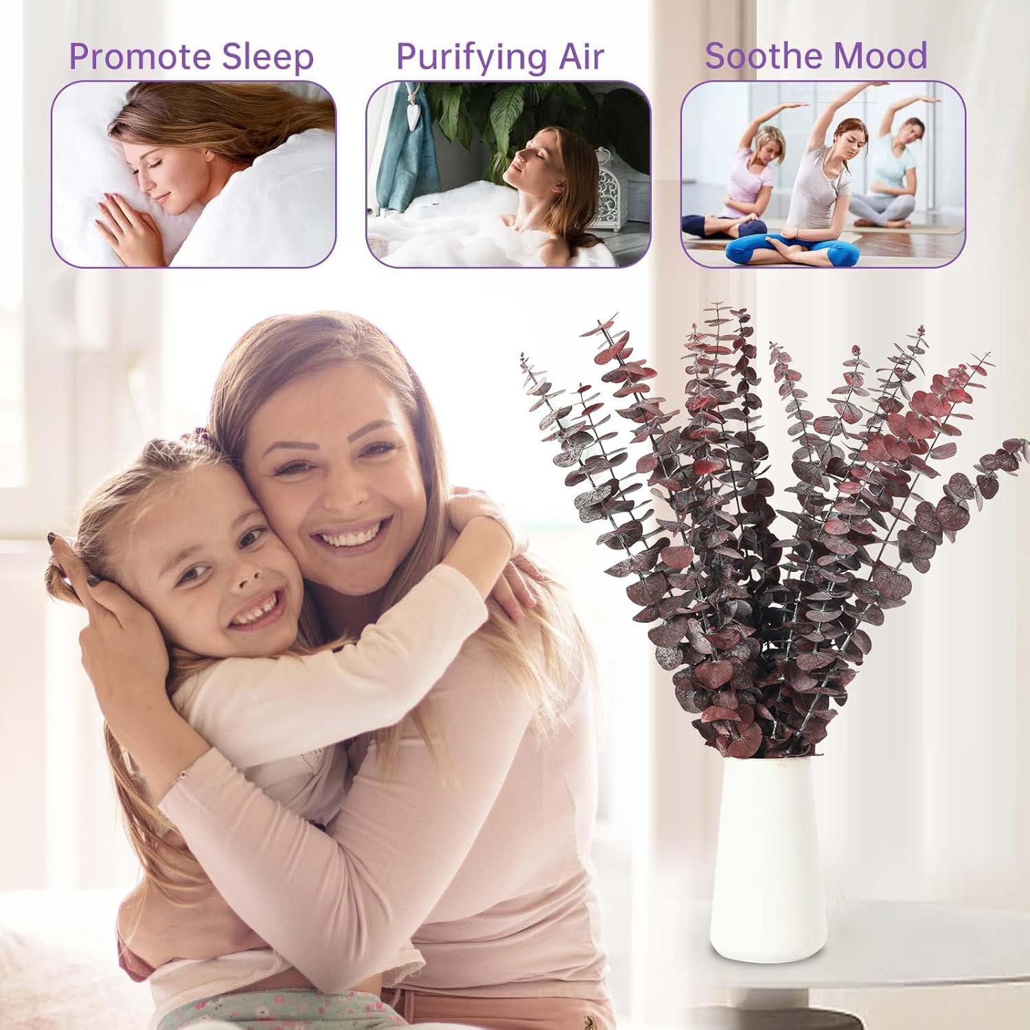 16 Pcs Preserved Eucalyptus Stems for Home Spa Decor