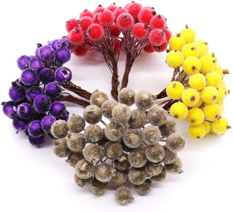 Frosted Silver Artificial Berry Christmas Decor 20pcs