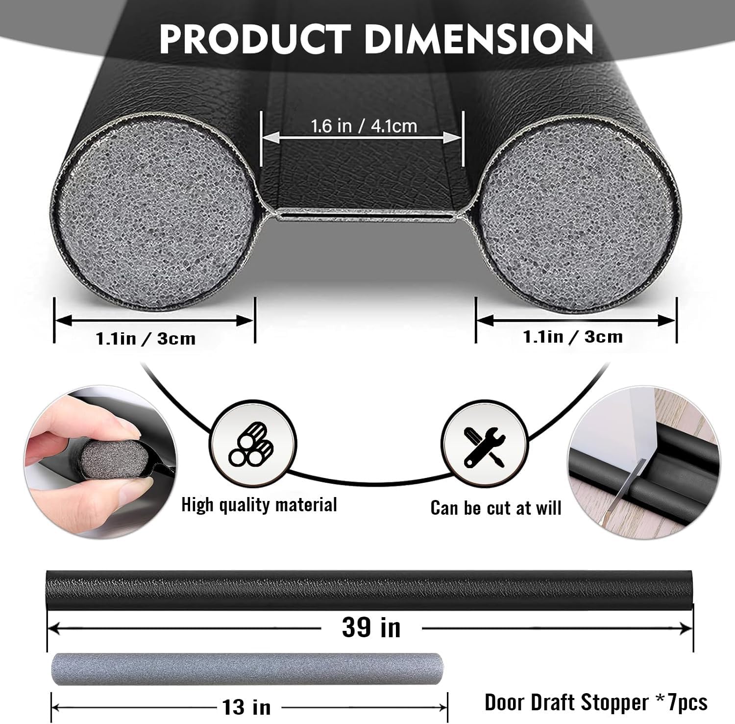 Brown Under Door Draft Stopper for Energy Efficiency