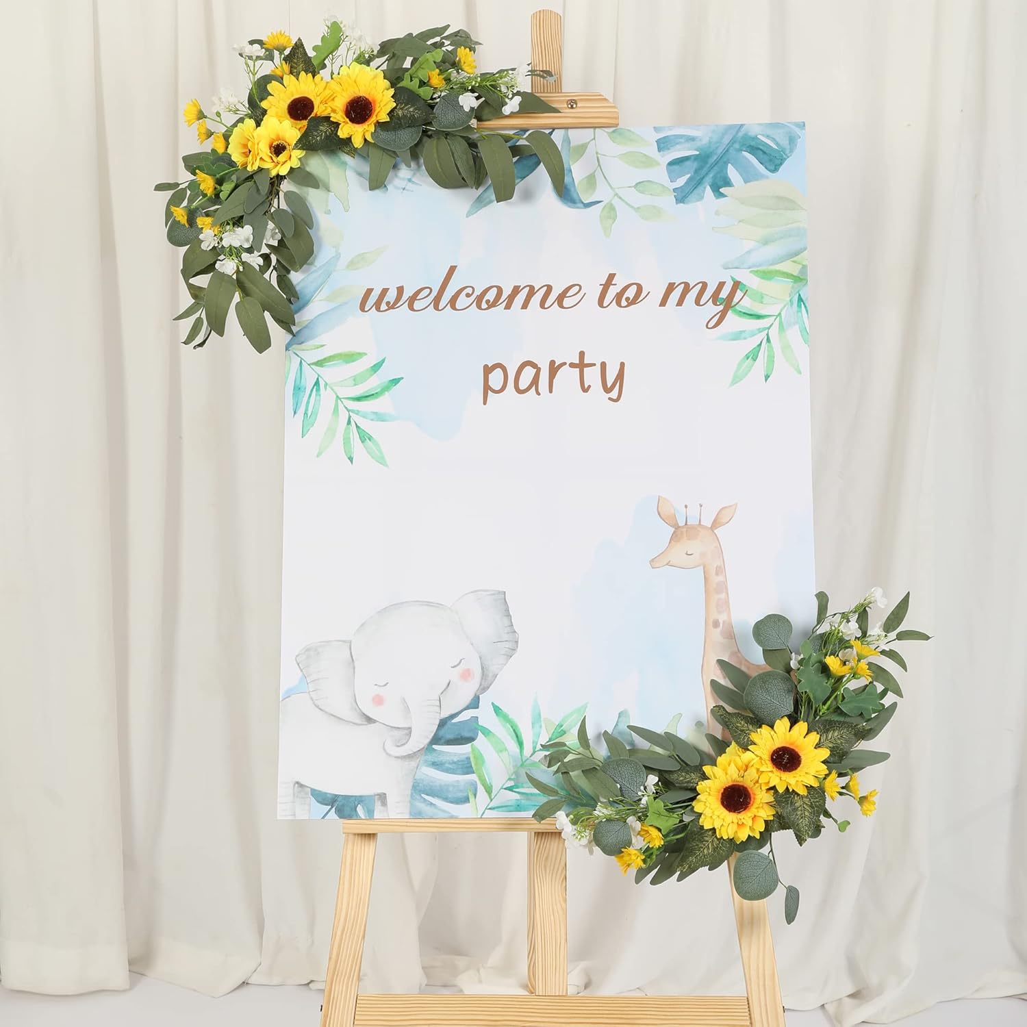 HW 2pcs Artificial Wedding Arch Flowers with Sunflower