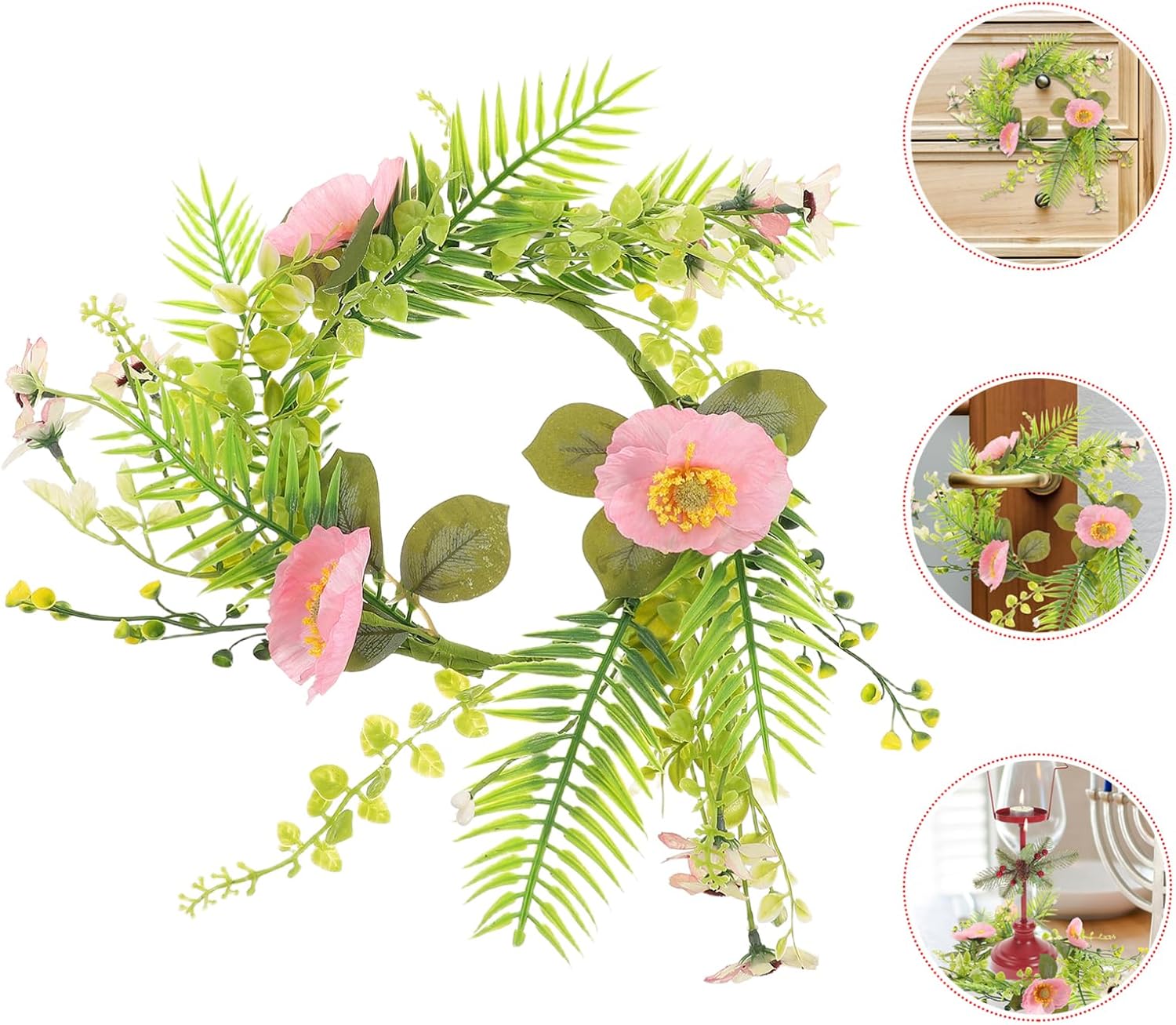 MAGICLULU Artificial Flower Wreath for Candles