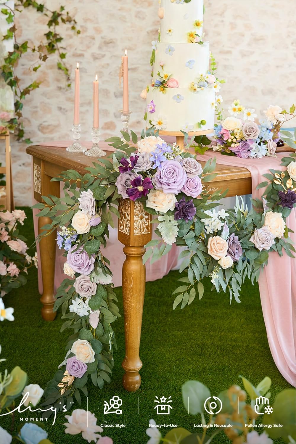 Lings Moment 6FT Eucalyptus Rose Garland
