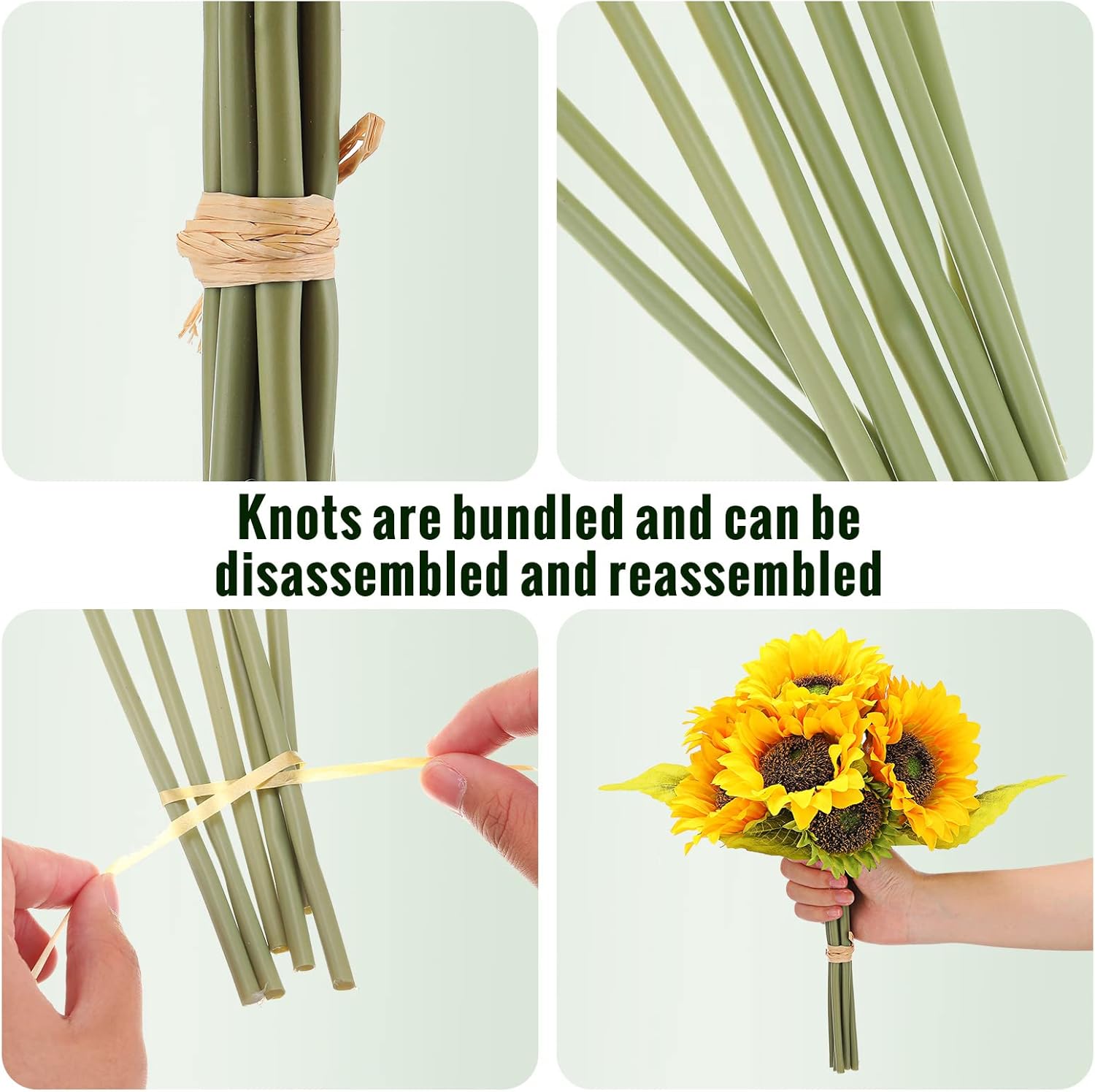 36 Pcs Silk Sunflowers with Stems Artificial Bouquet