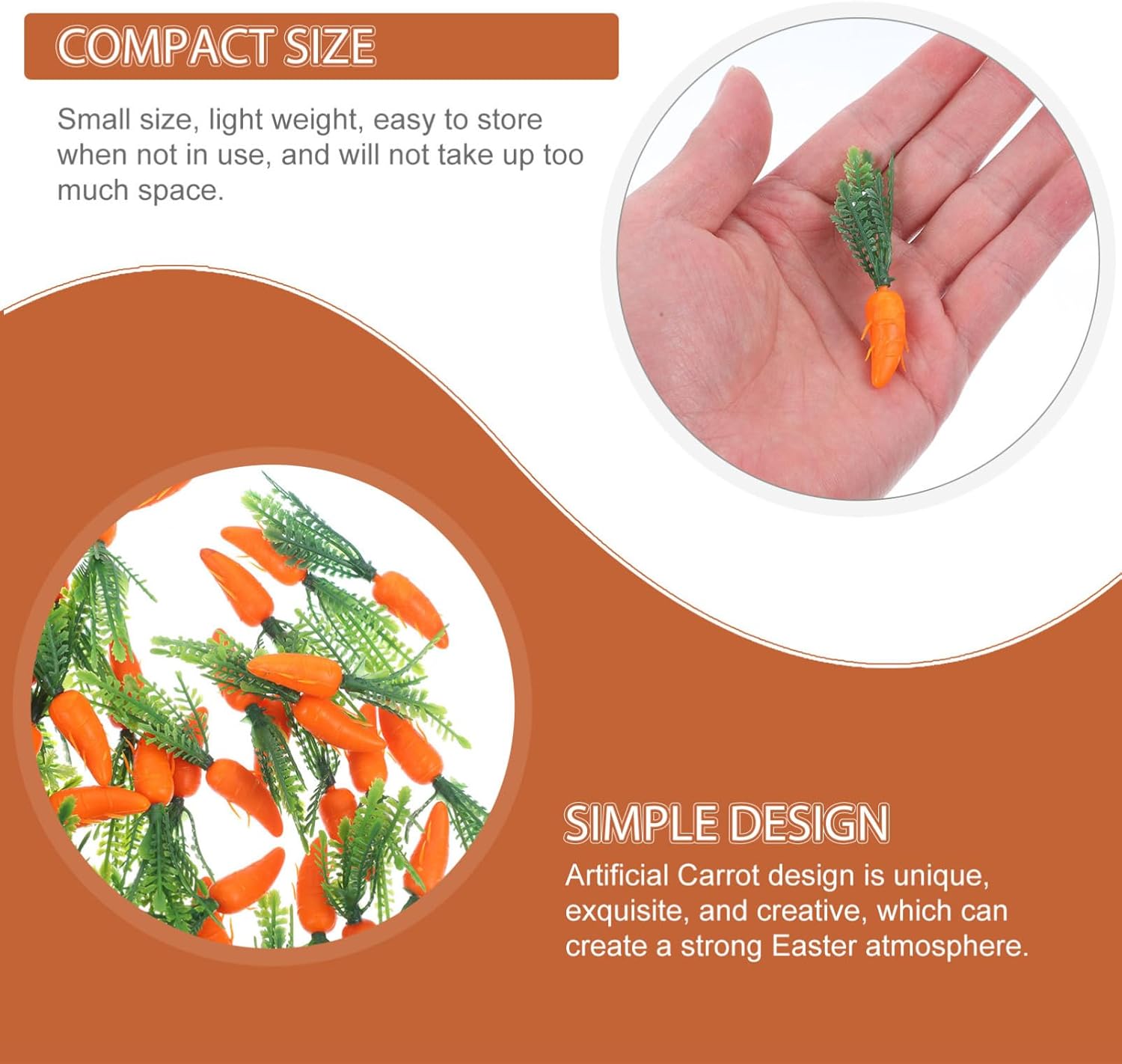 GLEAVI 180pcs Artificial Carrots for Decorations