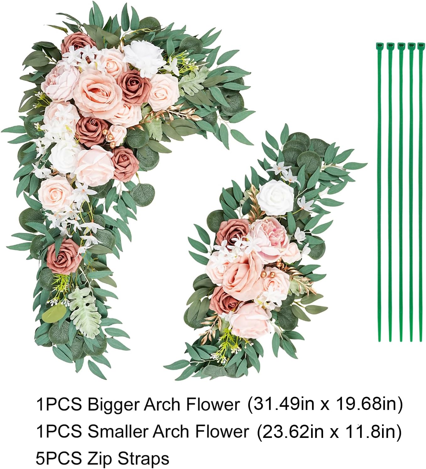 Emivery Dusty Rose Wedding Arch Flowers