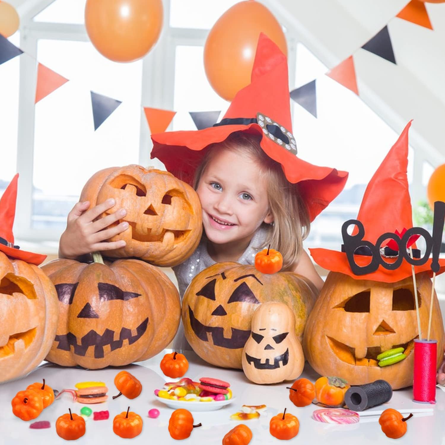 20Pcs Mini Artificial Pumpkins Realistic Fall Decorations