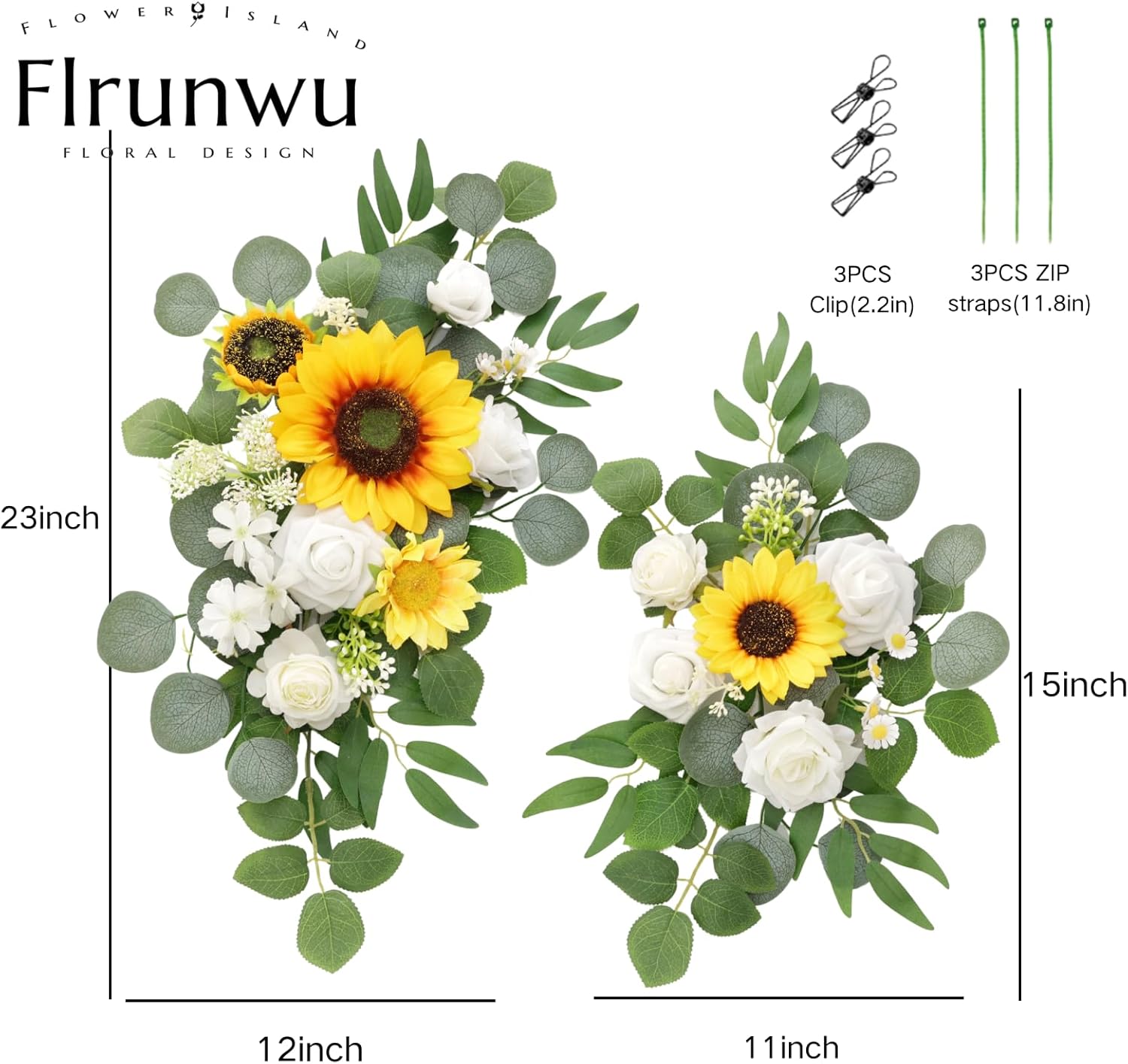 Artificial Sunflower Decorations Pack of 2 for Wedding