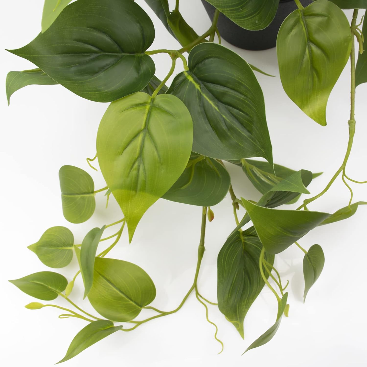LOYWREE Realistic Artificial Pothos Plant with Black Pot