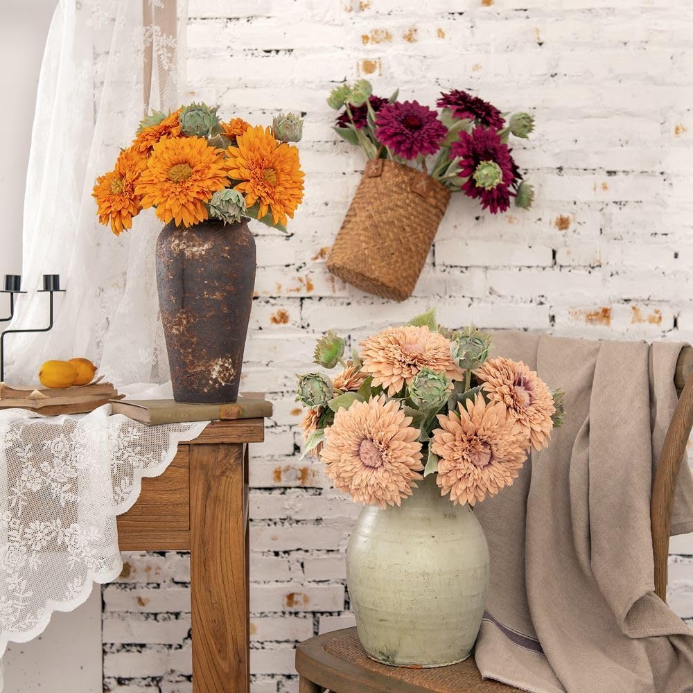 Kimuras Cabin 5Pcs Artificial Sunflowers Bouquet