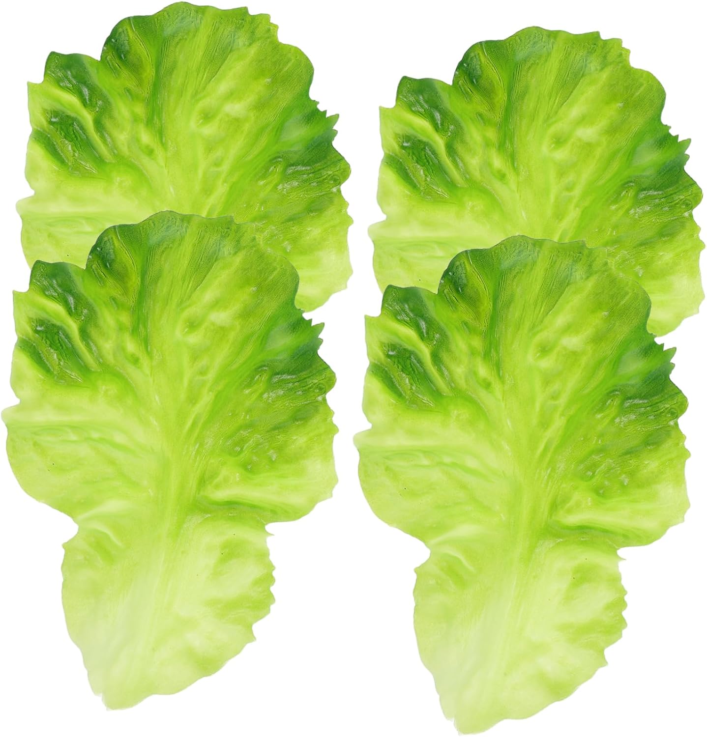 VICASKY 4pcs Artificial Lettuce Leaves Realistic Kitchen Decor