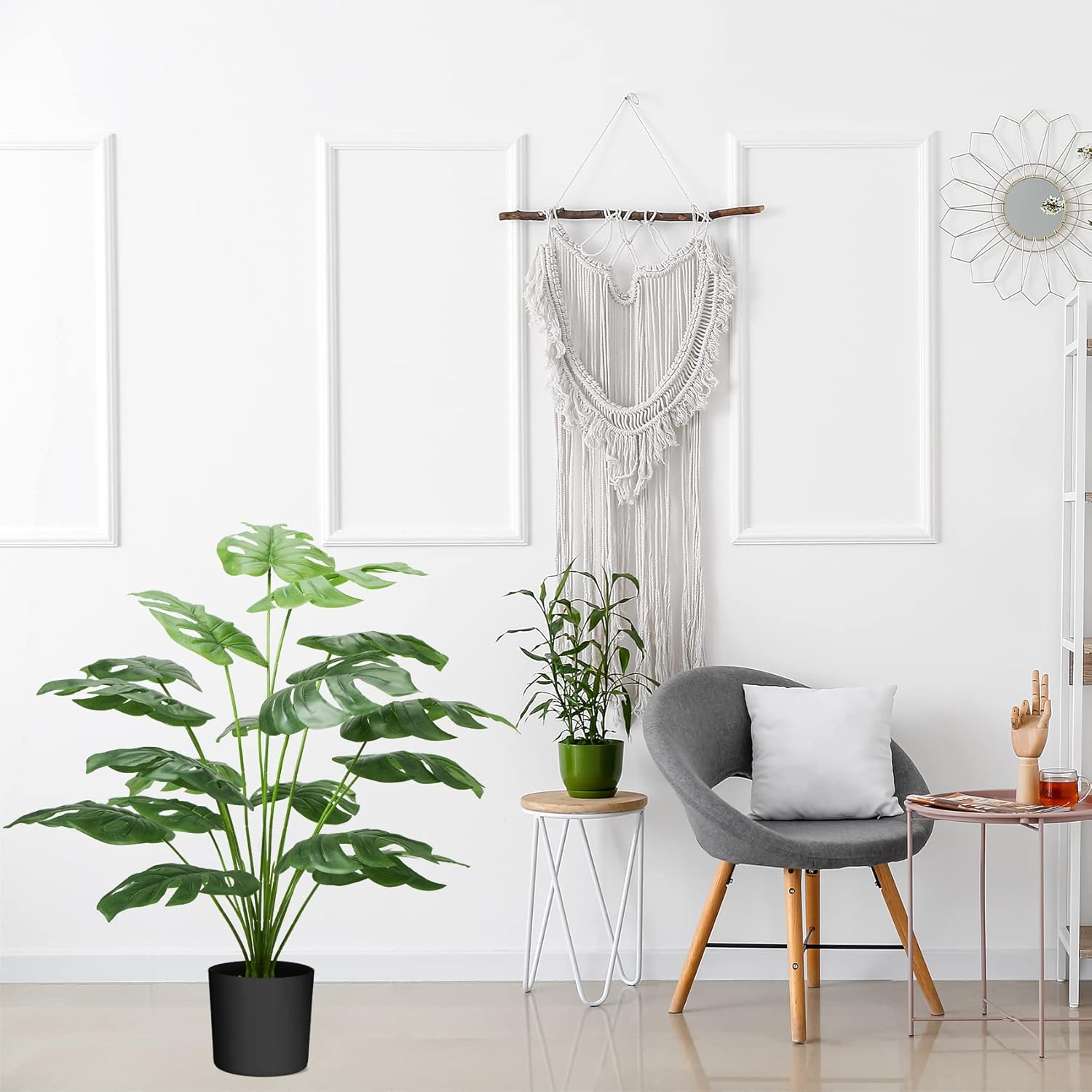 Guheake 28 Inch Fake Plants Artificial Monstera with Planter