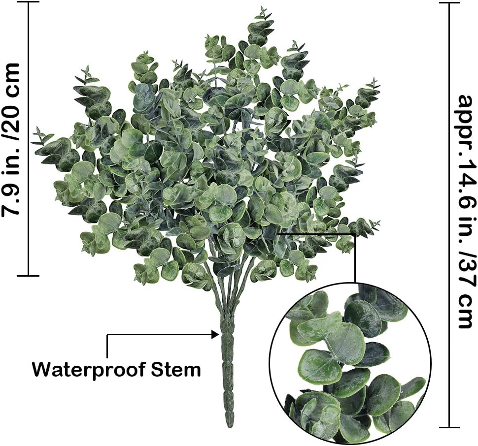 Supla 3 Pcs Realistic Grey Green Eucalyptus Bushes