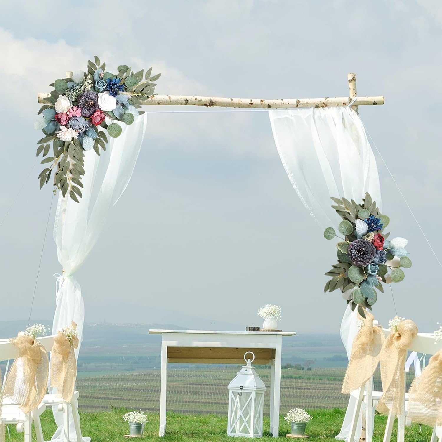 Belupai 2pcs Wedding Arch Flowers Decoration