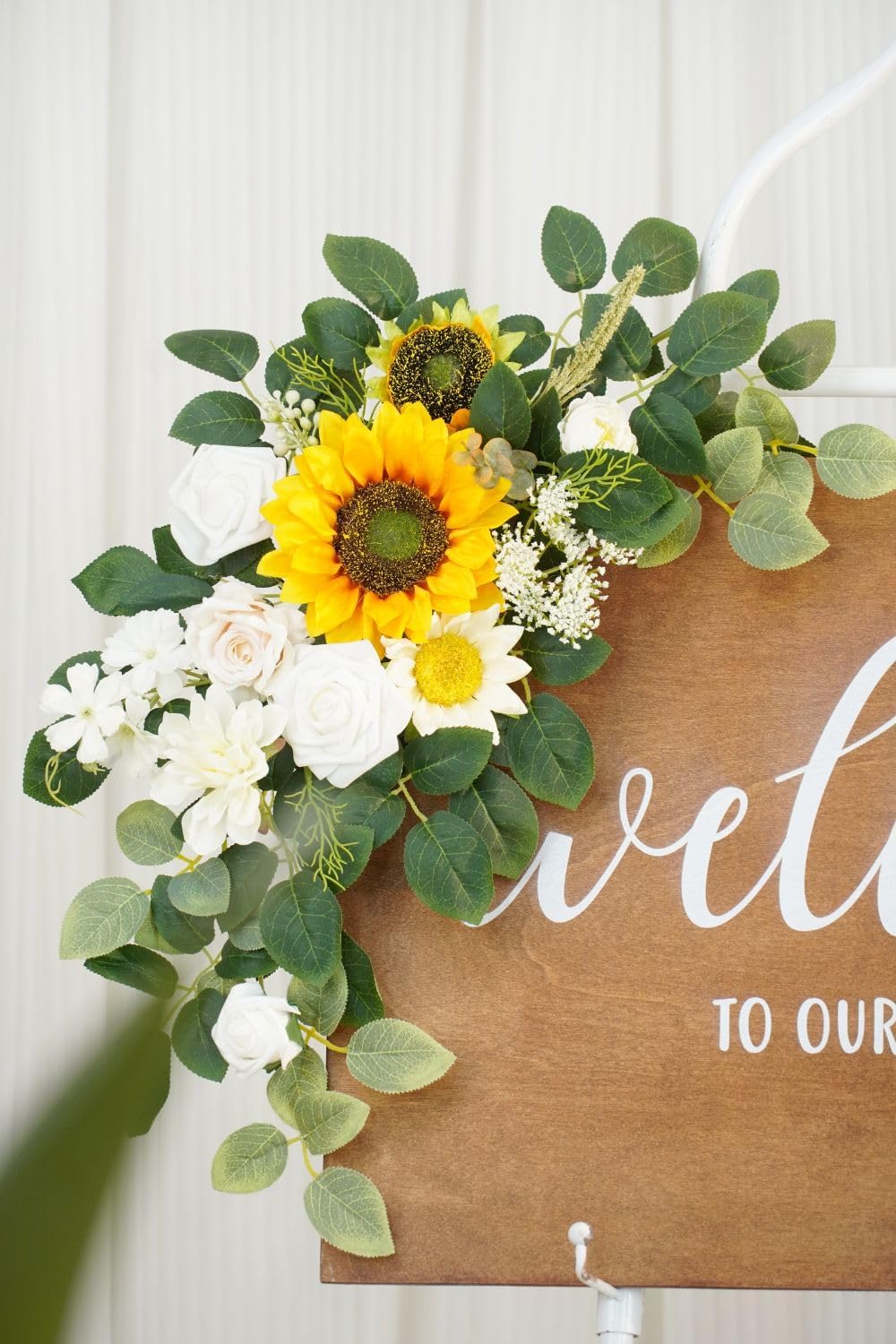 Piklado Wedding Decor Welcome Sign Flower Backdrop Garland