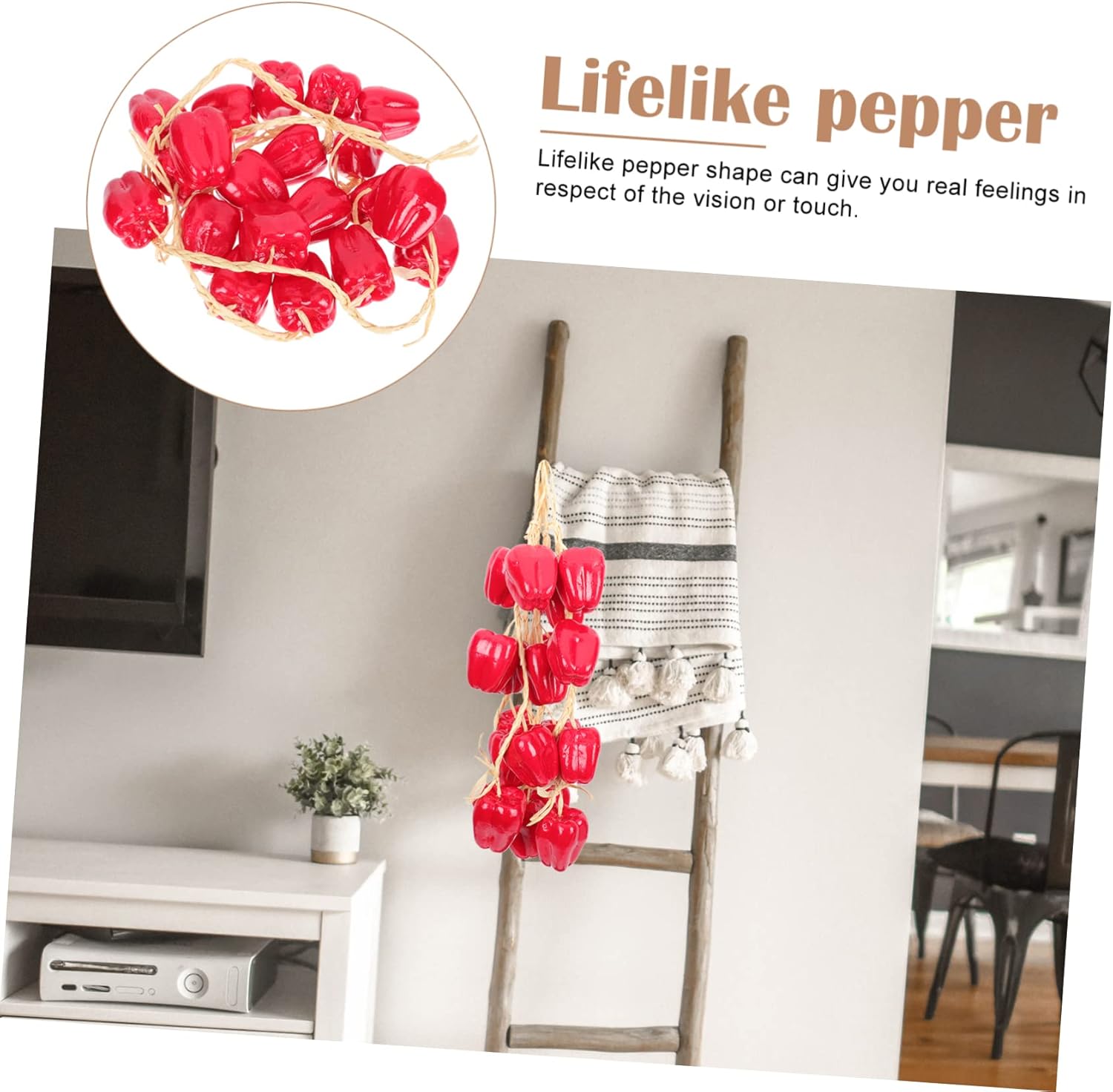 Vaguelly Artificial Pepper Pendants 5Pcs Farmhouse Decor