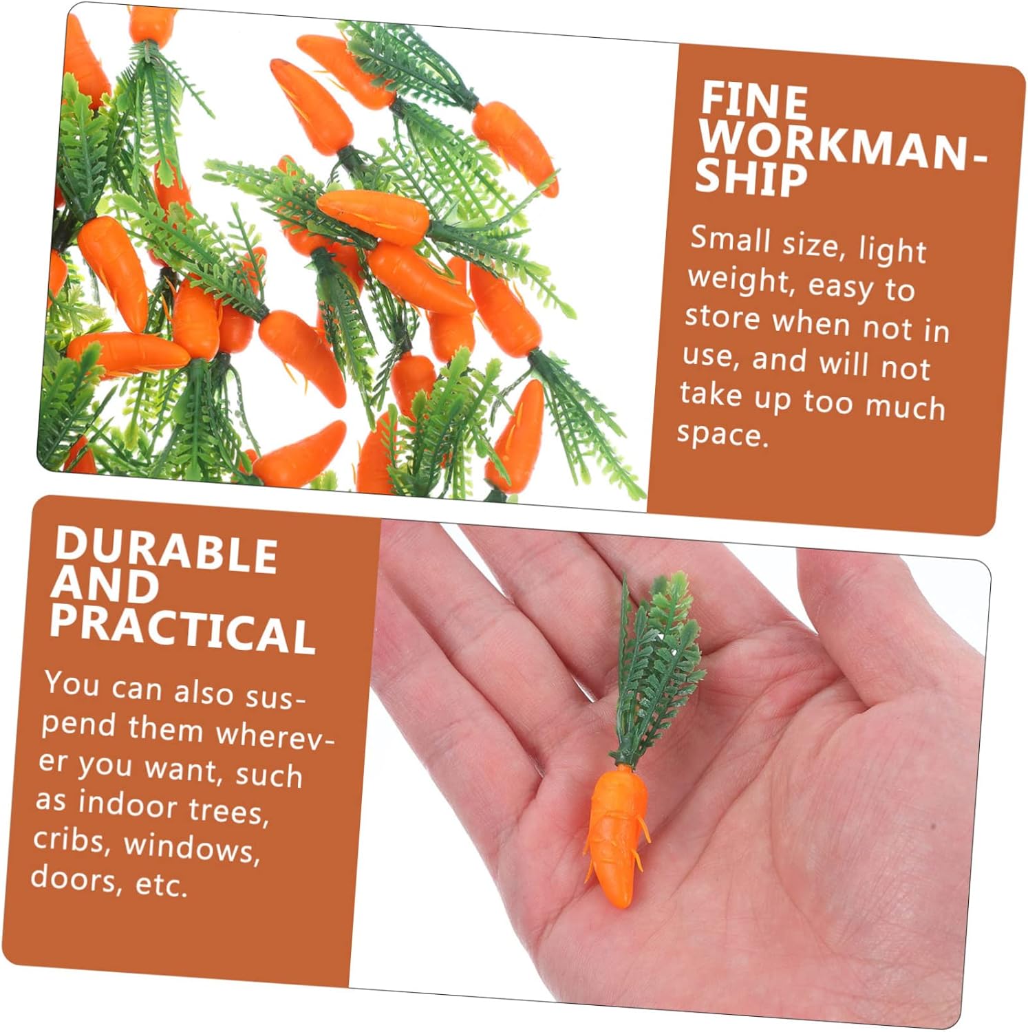 Ciieeo 60pcs Lifelike Carrot Garland for Kitchen Decor