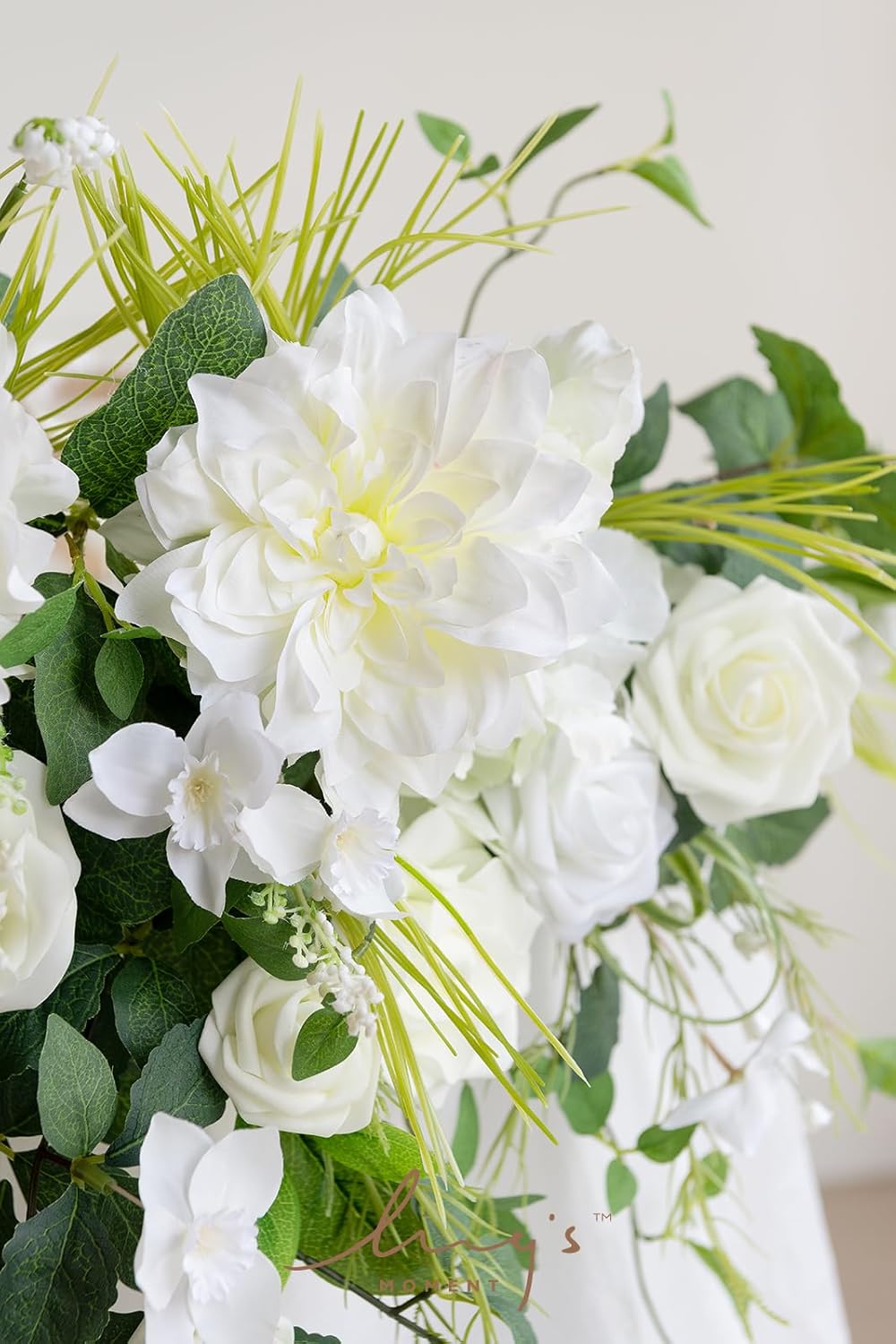 Lings Moment 2PCS White Sage Arch Flowers Artificial Floral Swags Wedding Centerpieces