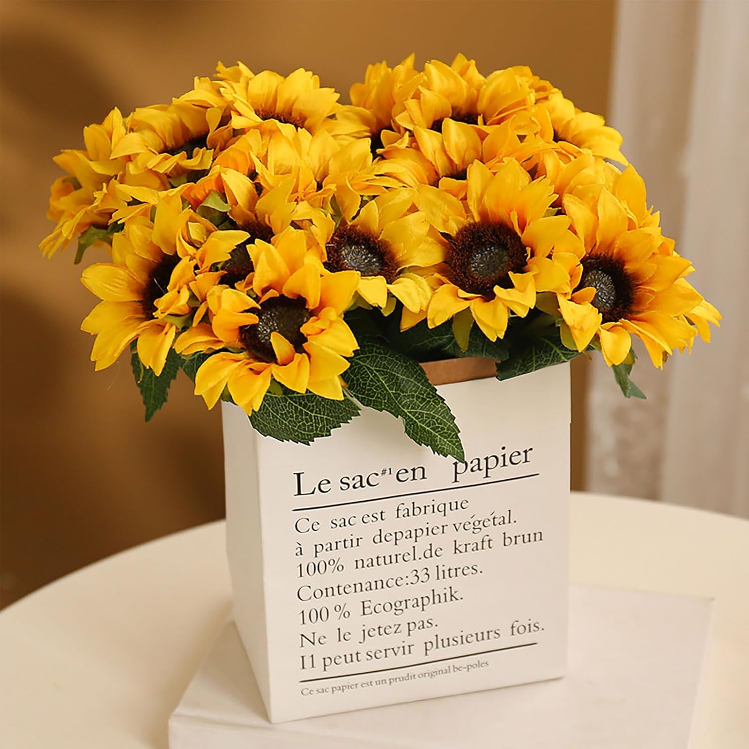 6PCS Artificial Sunflowers Bouquet Faux Flowers for Decor