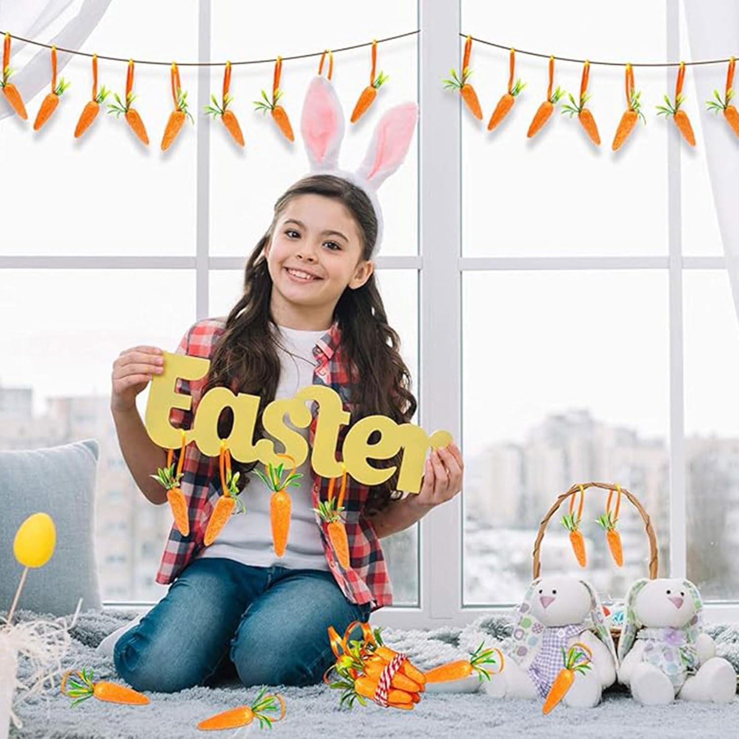 15 30pcs Artificial Carrot Decorations for Easter Party
