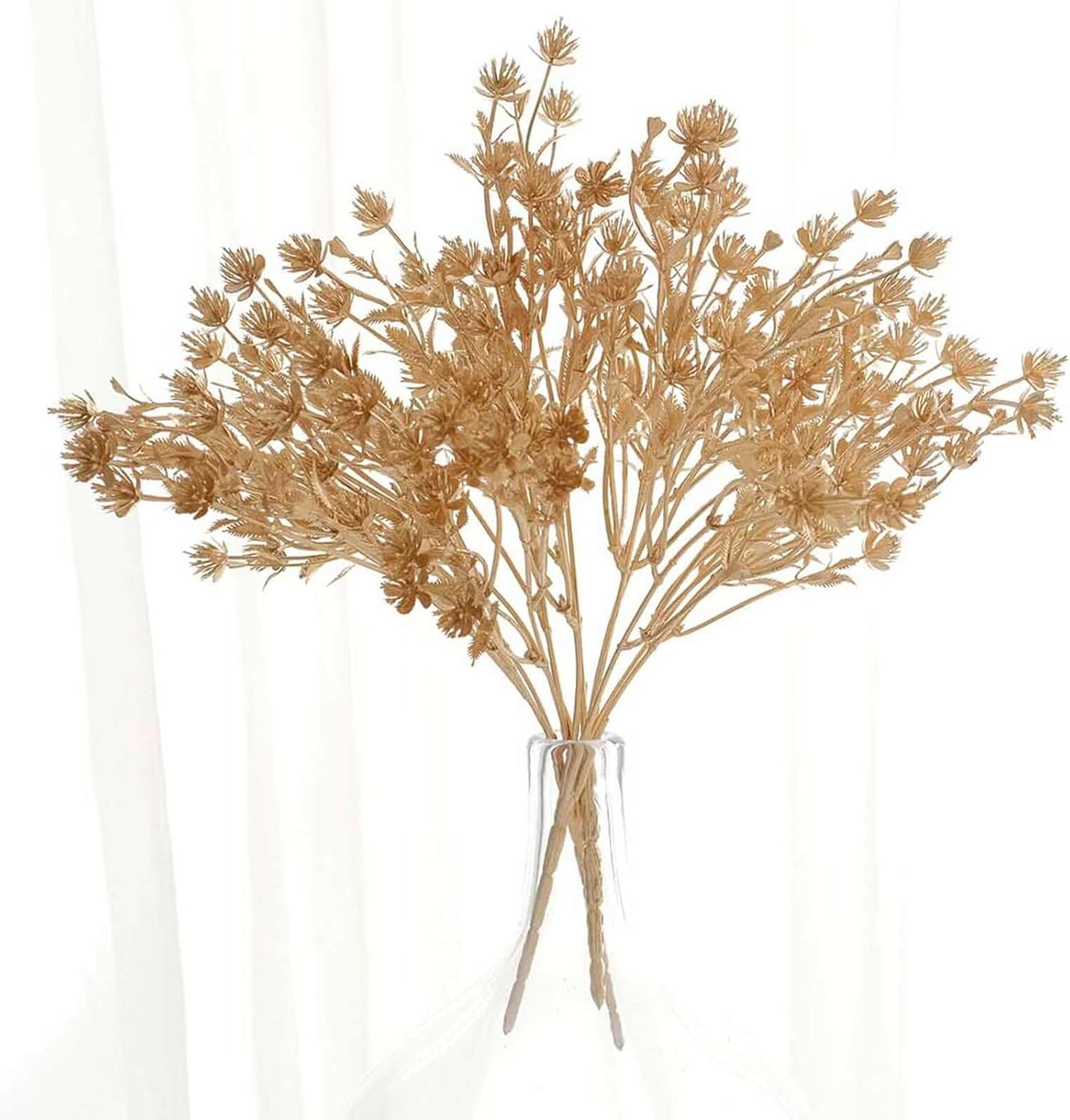Efavormart 4 Pack Metallic Gold Babys Breath Flower Bouquets