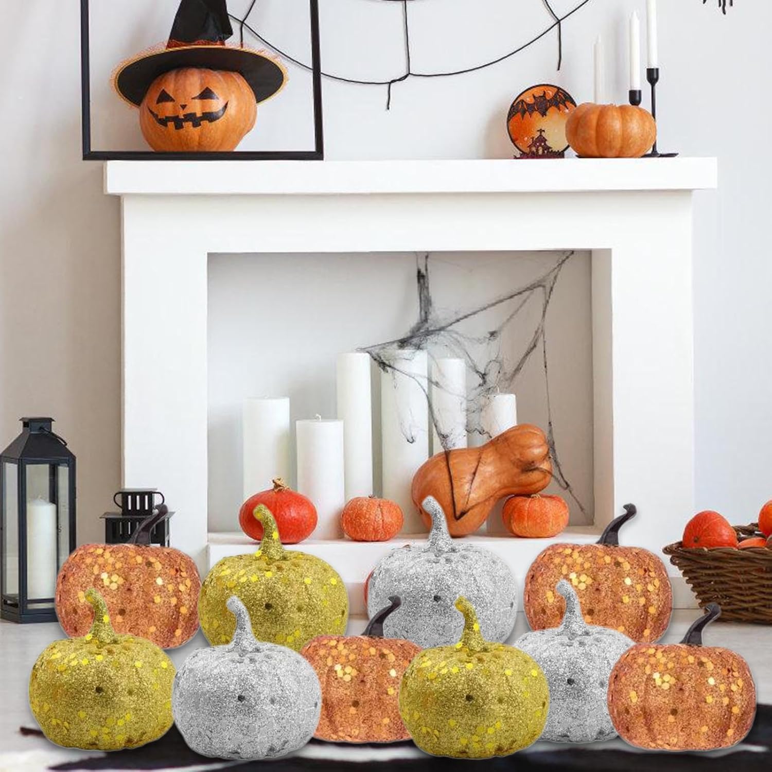 12Pcs Realistic Foam Artificial Pumpkins for Decorations