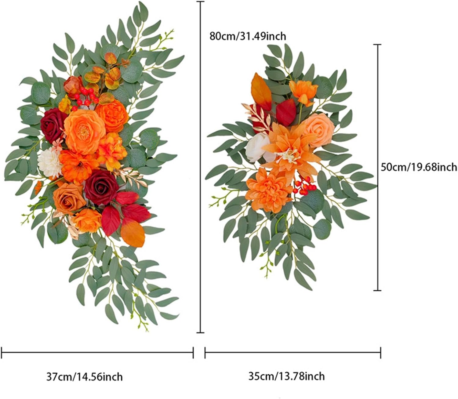 Menolana 2X Artificial Orange Floral Swag Wedding Arch Decor