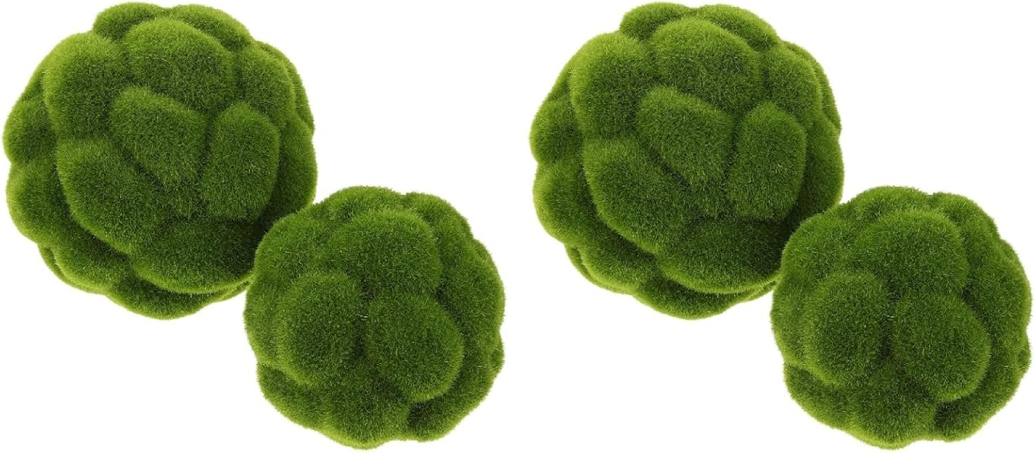 STOBAZA 4pcs Artificial Green Moss Balls for Decor