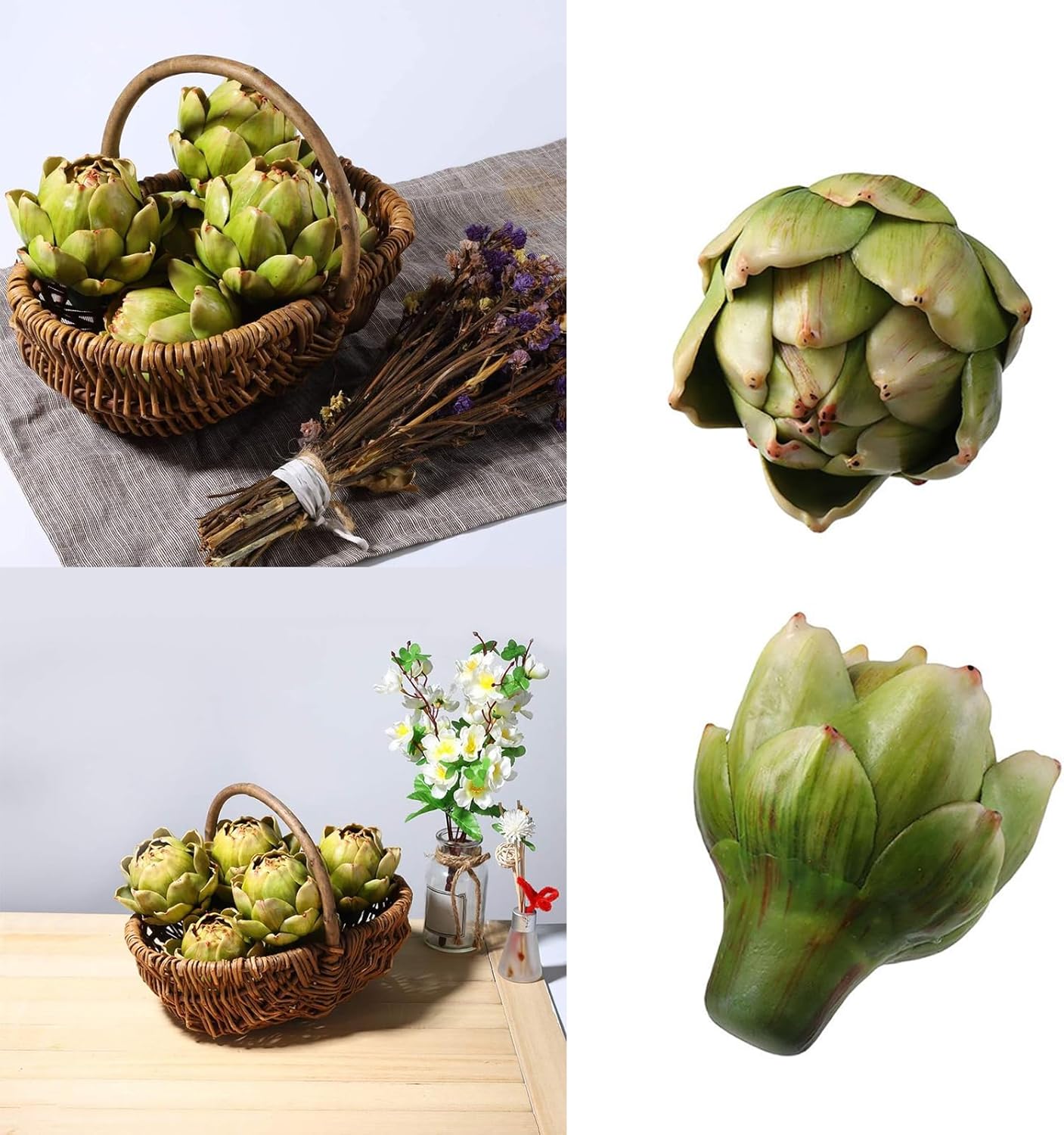 4Pcs Artificial Artichoke Vegetables for Home Decor