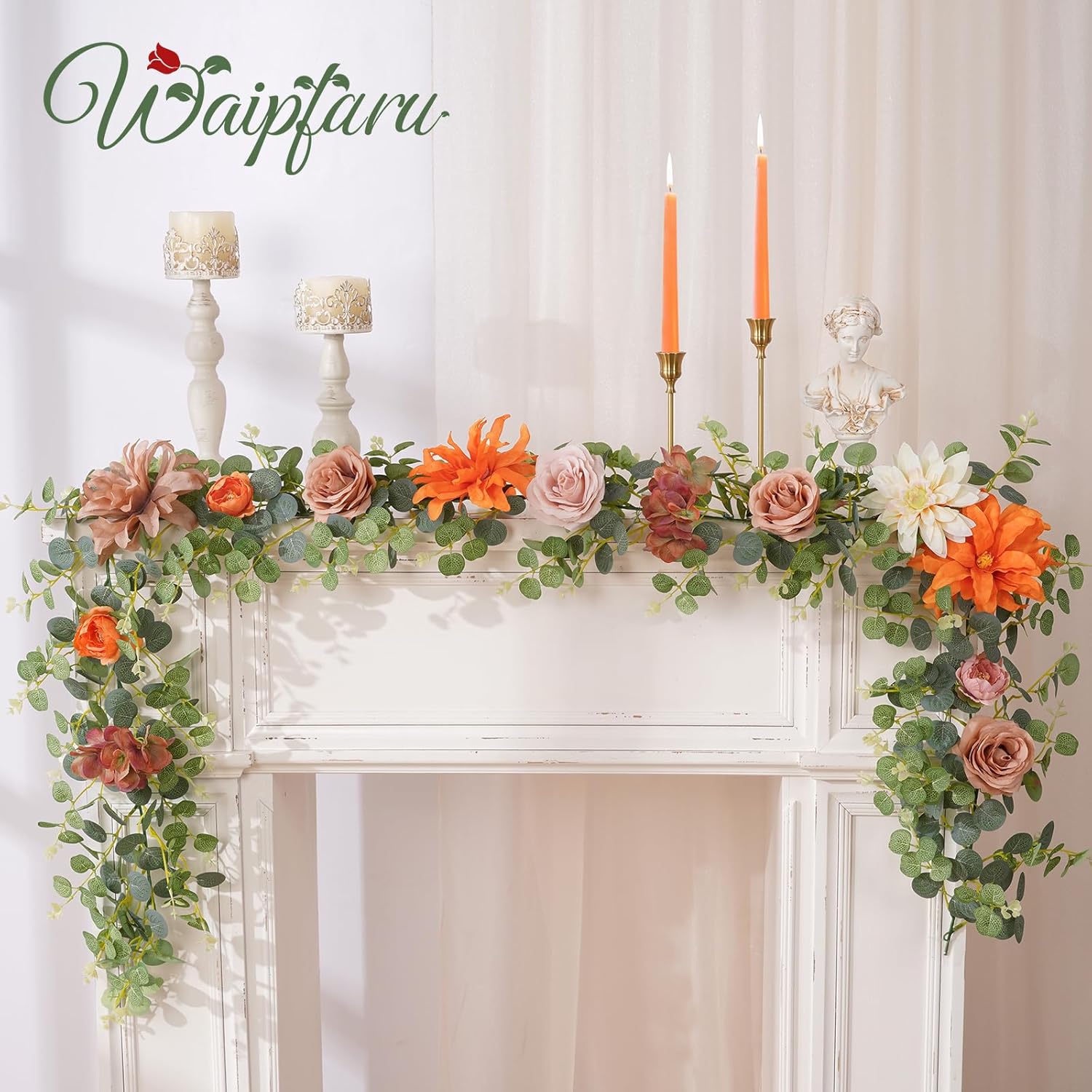 Waipfaru Fall Garland Decor 607 Ft Eucalyptus Flowers