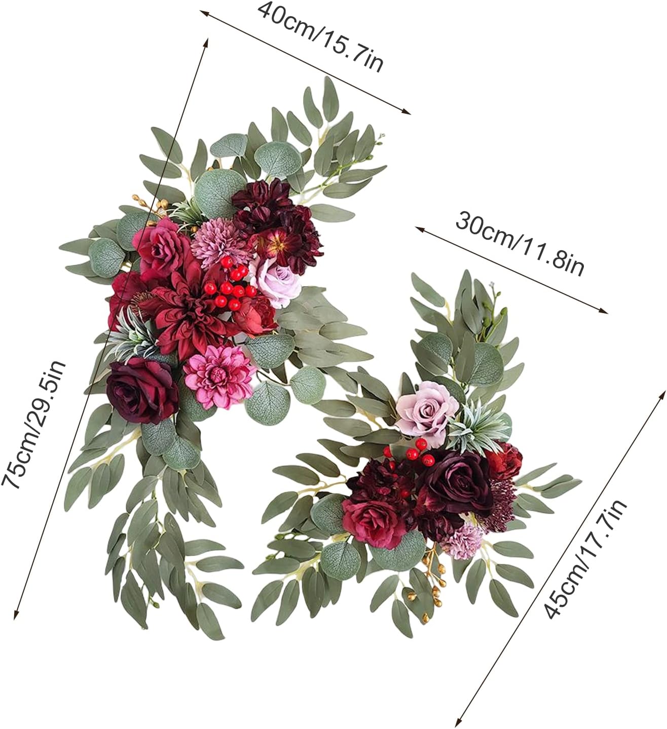 FQQWEE 2Pcs Artificial Wedding Arch Flowers Kit